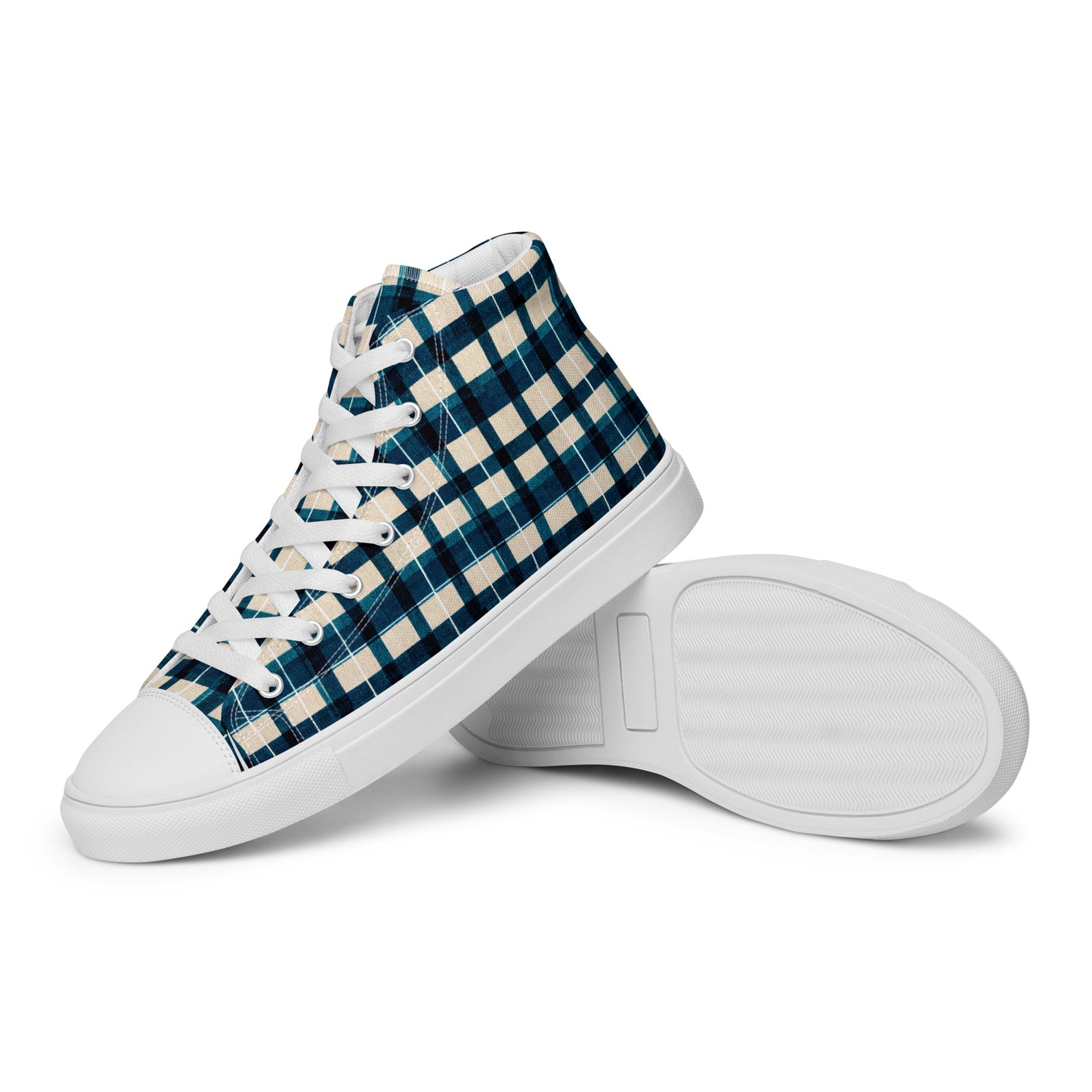 Frosty Glen Plaid Women’s high top canvas shoes