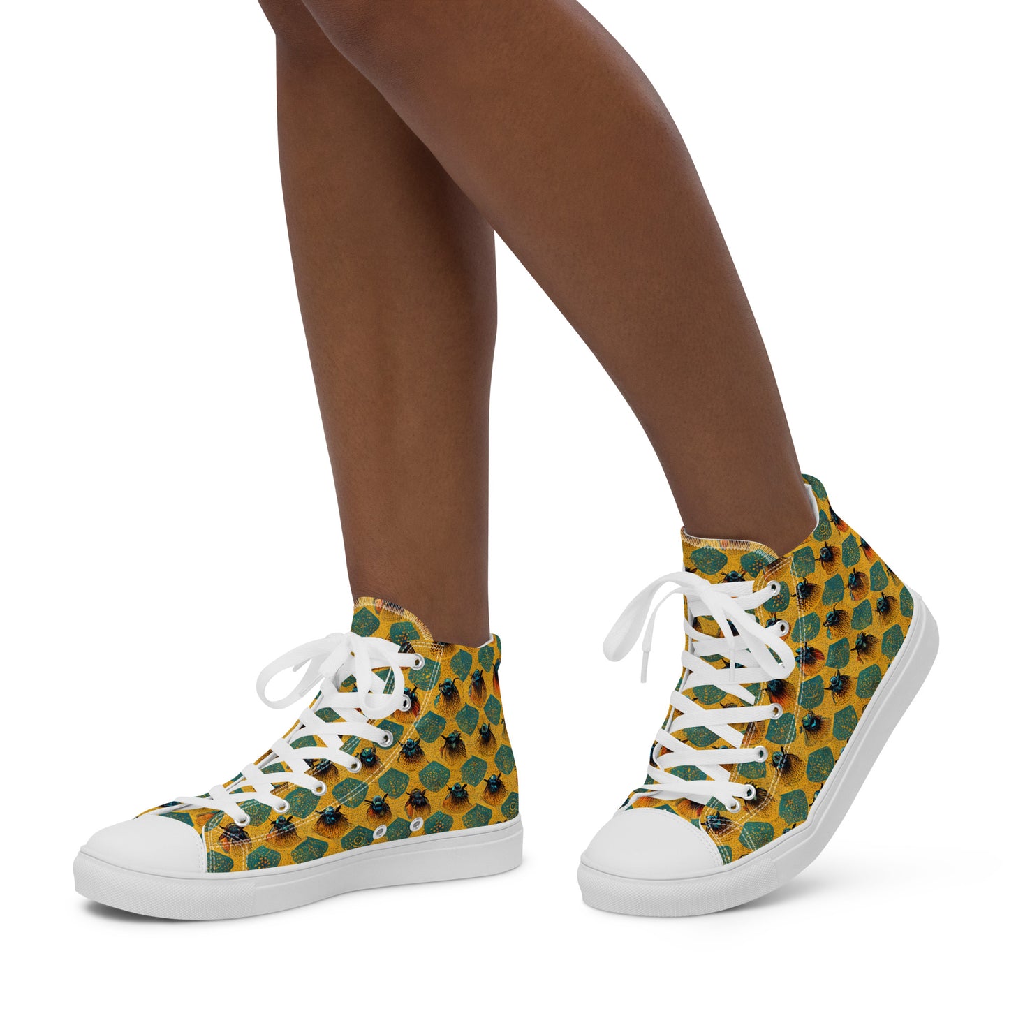 Honeycomb Whispers Women’s high top canvas shoes