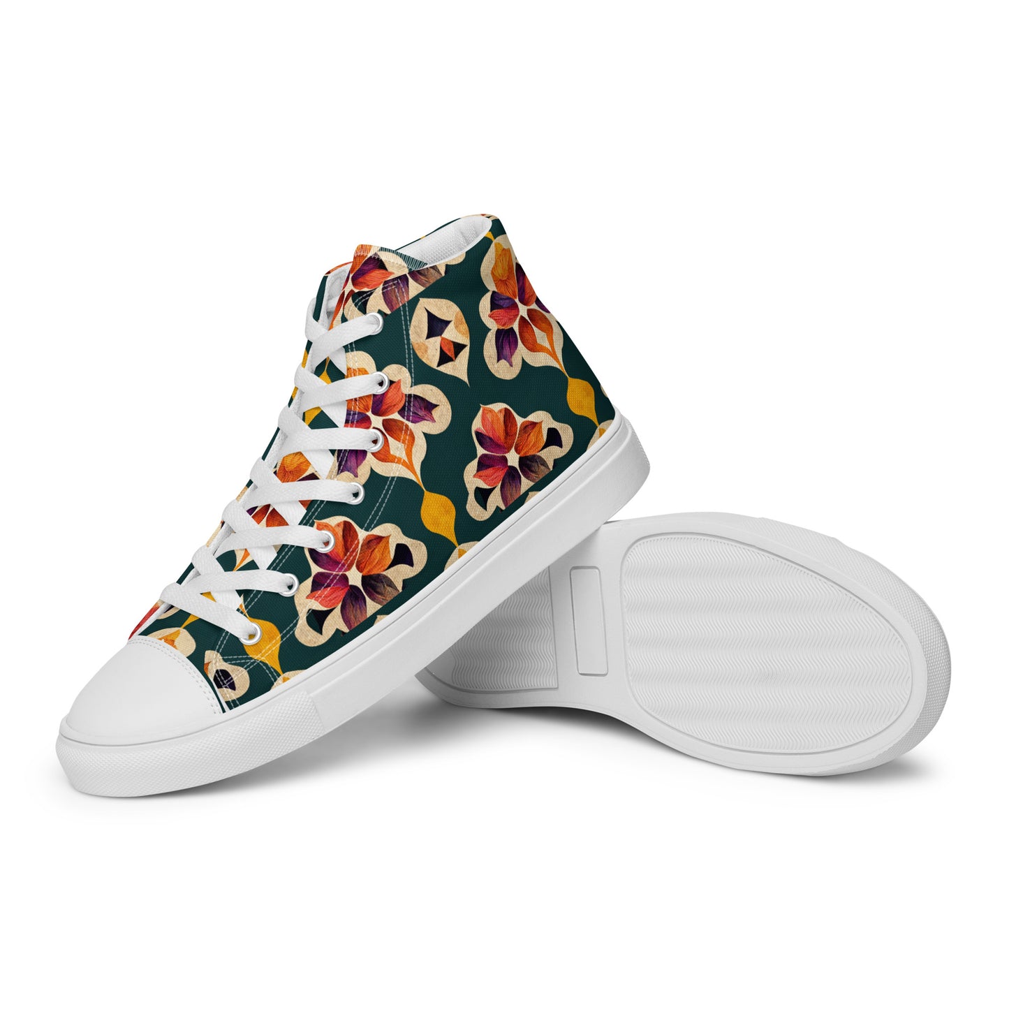 Ifrane’s Rainbow Blossoms Women’s high top canvas shoes