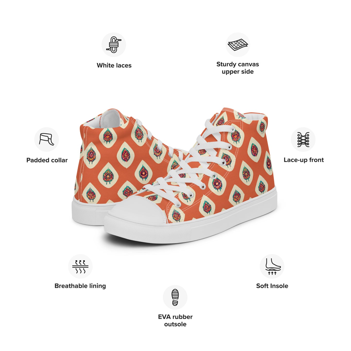 Mango Tango Women’s high top canvas shoes