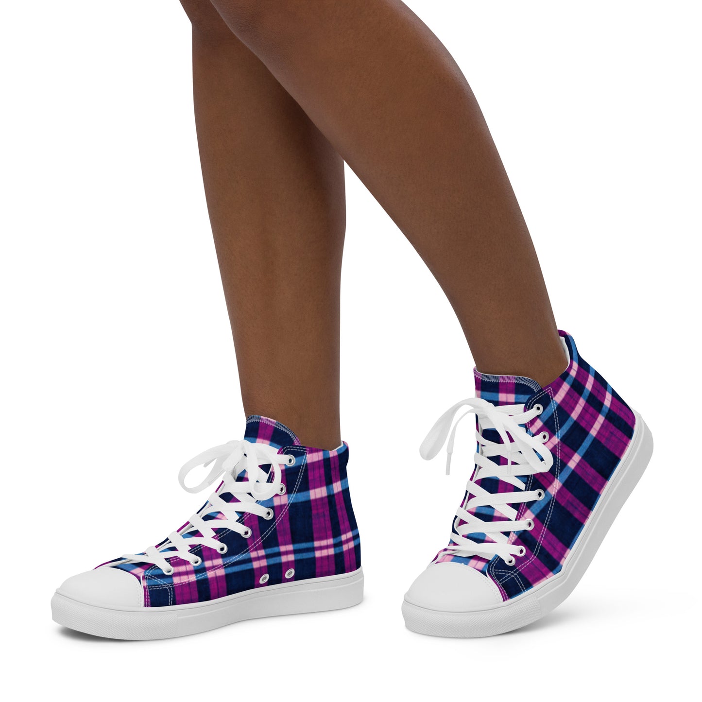 Royal Highlander Plaid Women’s high top canvas shoes