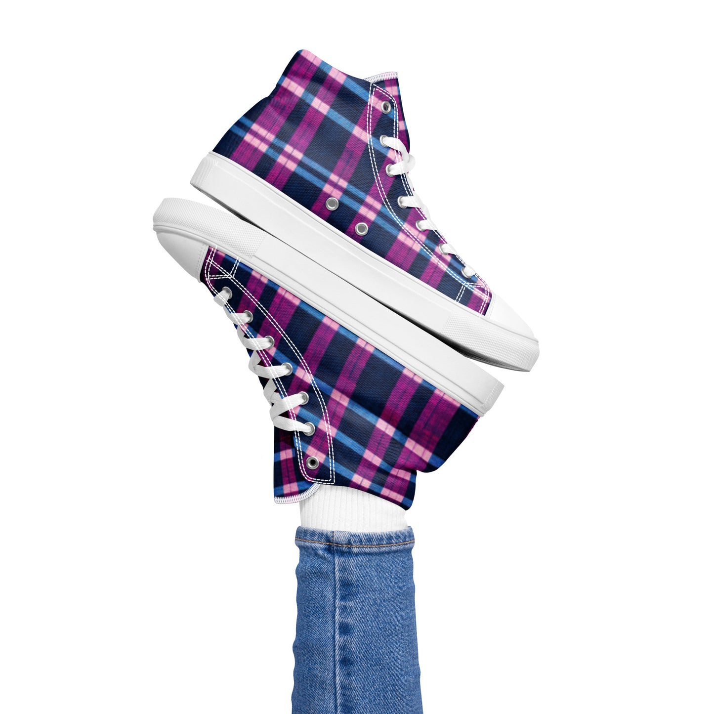 Royal Highlander Plaid Women’s high top canvas shoes