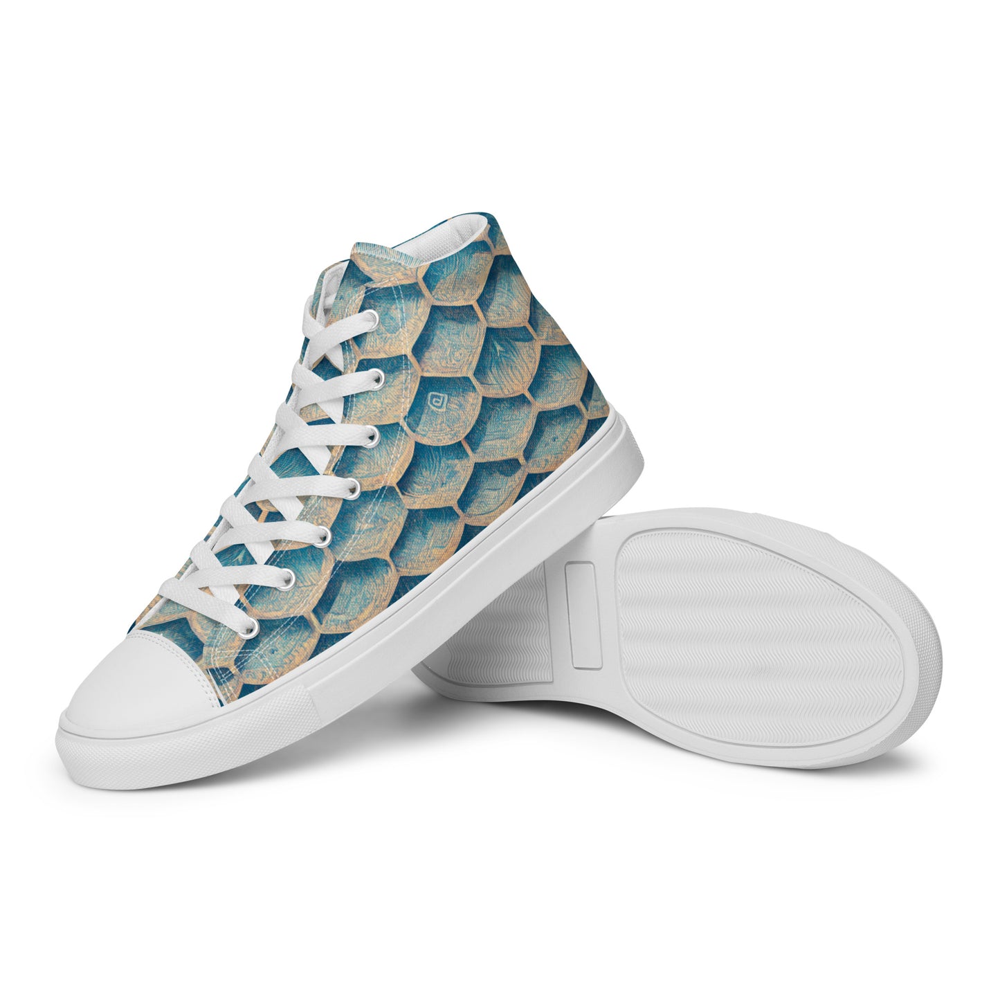 Seafoam Scales Women’s high top canvas shoes