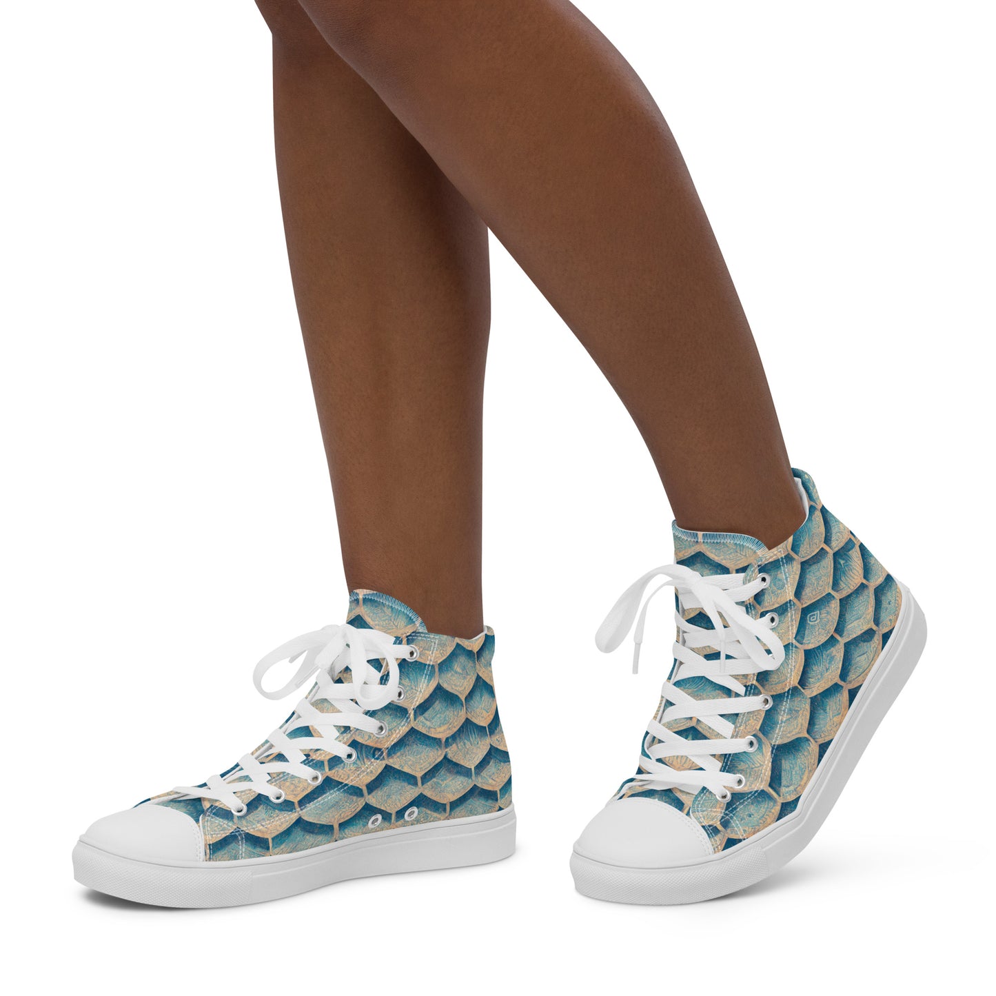 Seafoam Scales Women’s high top canvas shoes