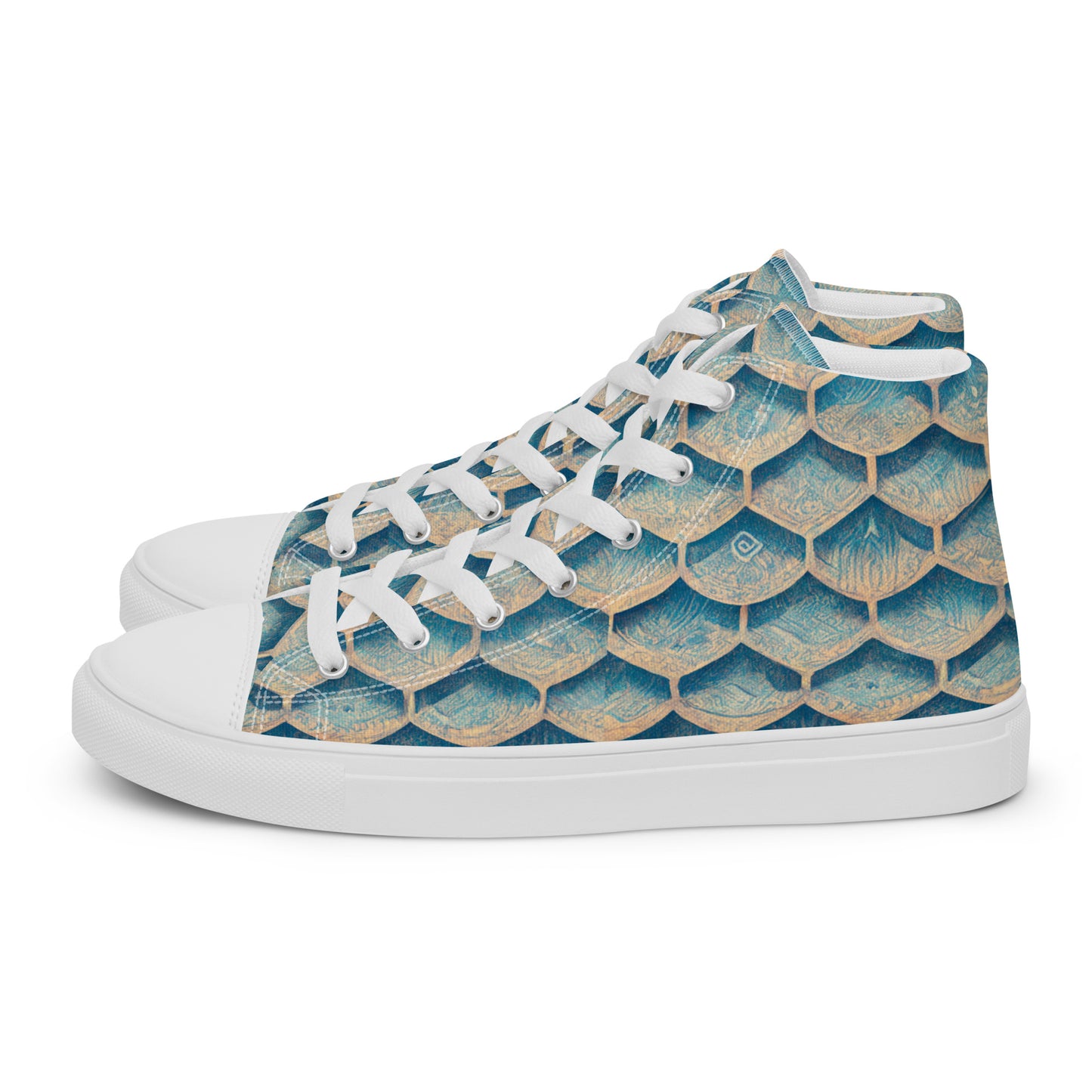 Seafoam Scales Women’s high top canvas shoes