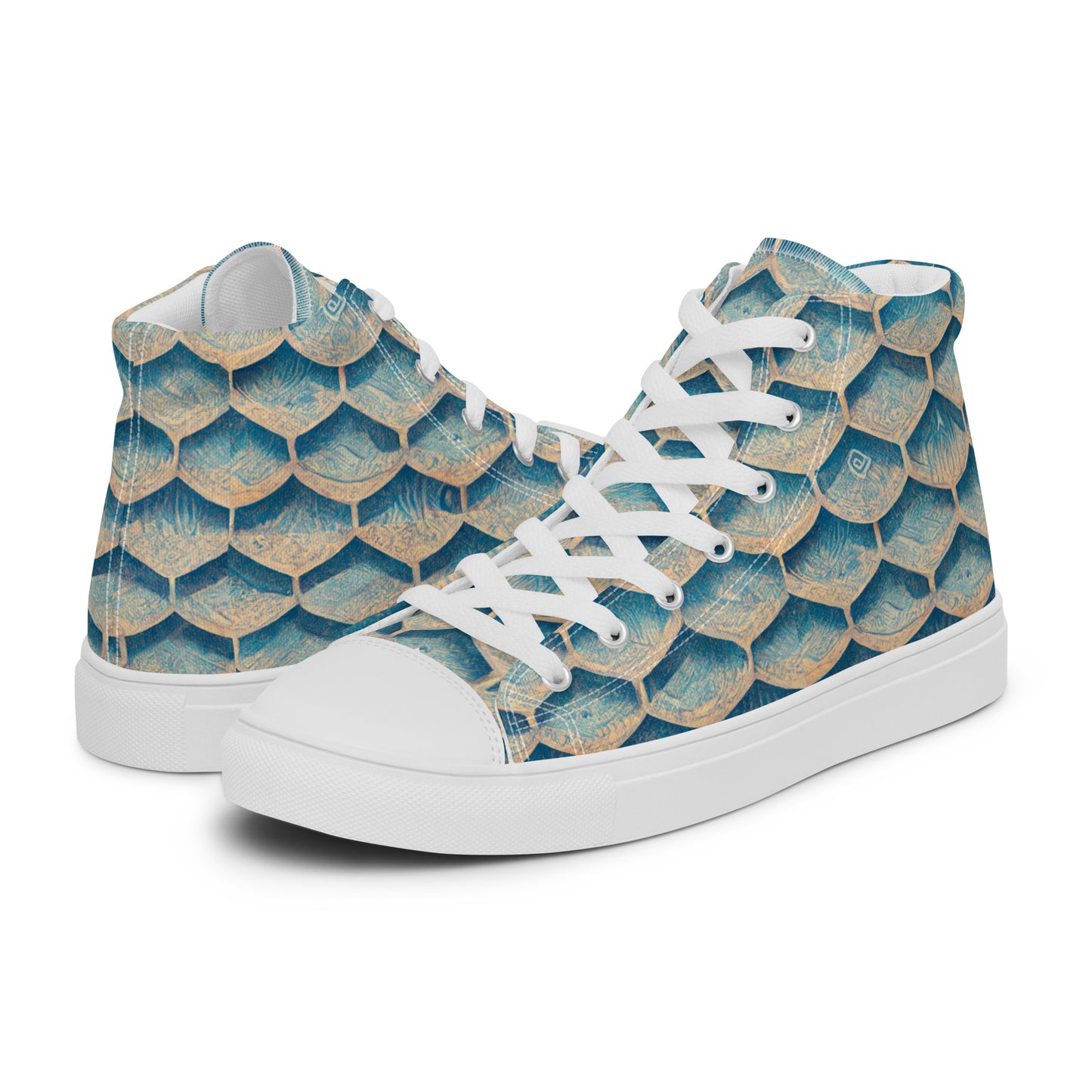 Seafoam Scales Women’s high top canvas shoes