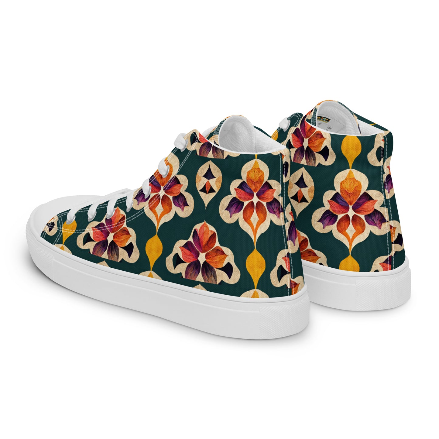 Ifrane’s Rainbow Blossoms Women’s high top canvas shoes