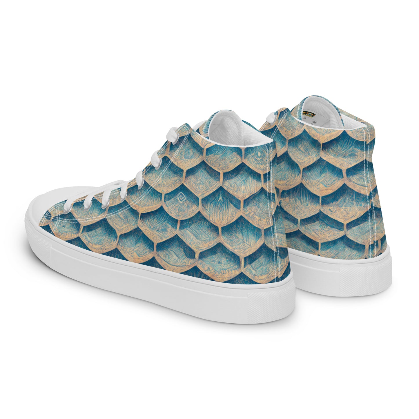 Seafoam Scales Women’s high top canvas shoes