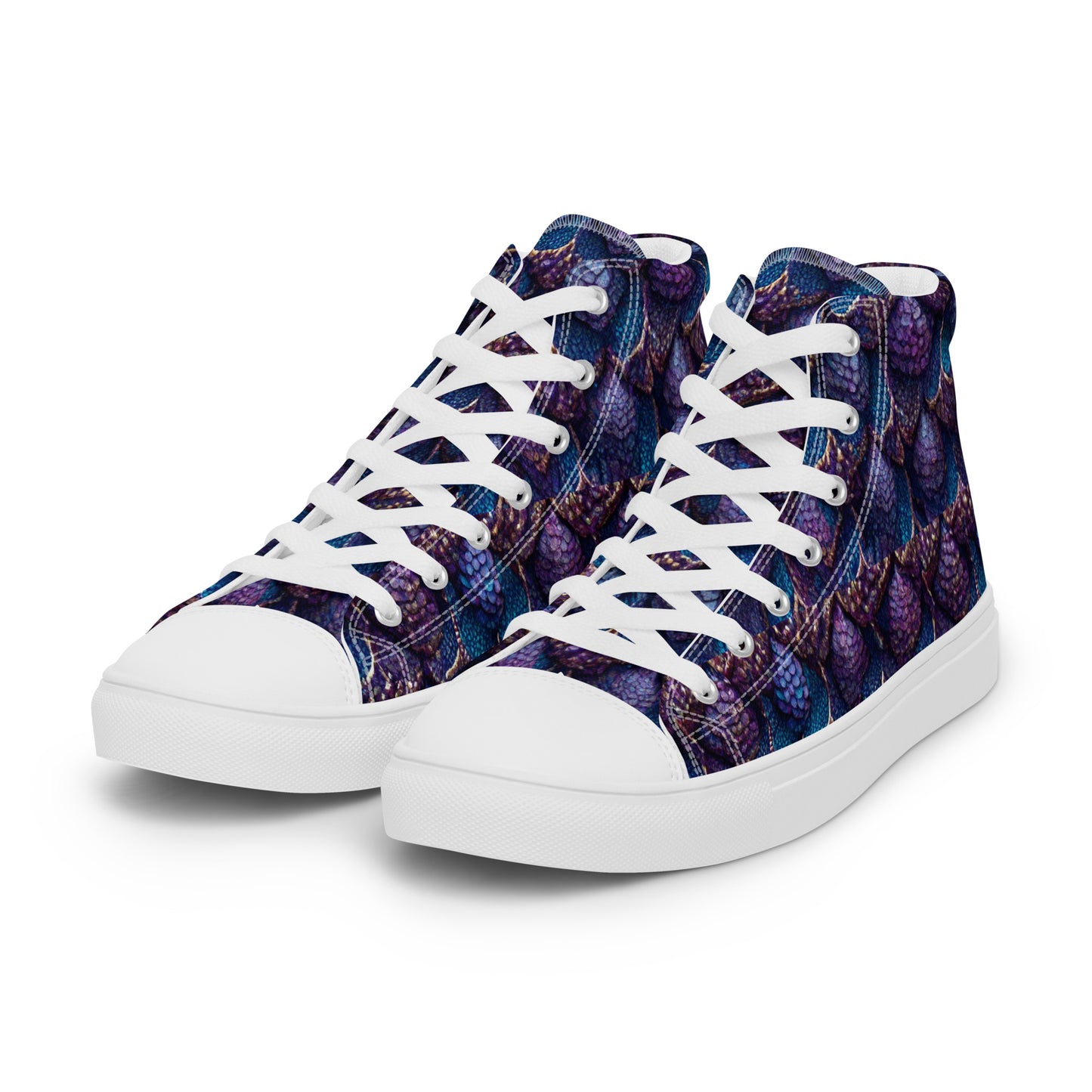 Luminosa, the Radiant Amethyst Drakon Women’s high top canvas shoes