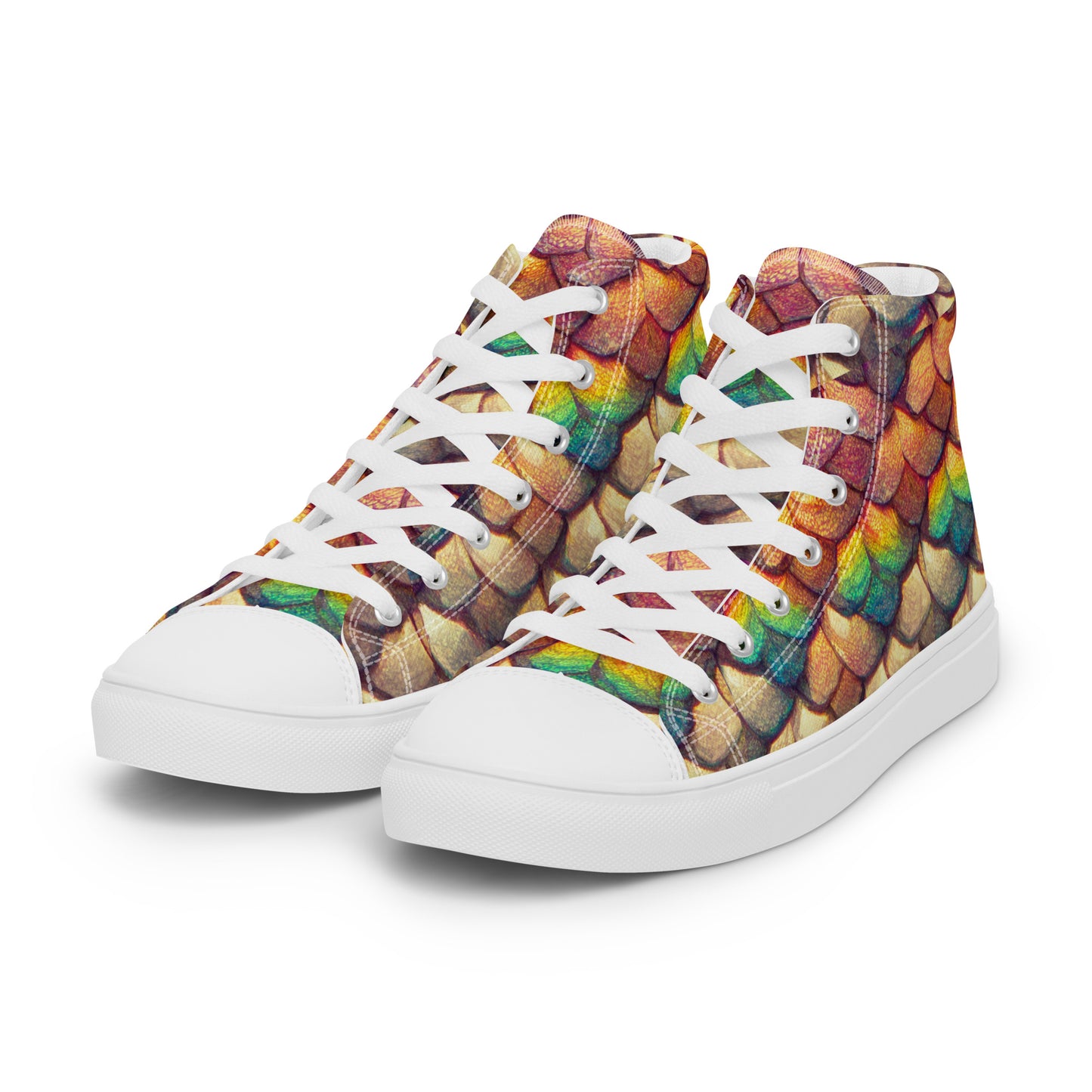 Cloeyra, the Radiant Aether Dragon Women’s high top canvas shoes