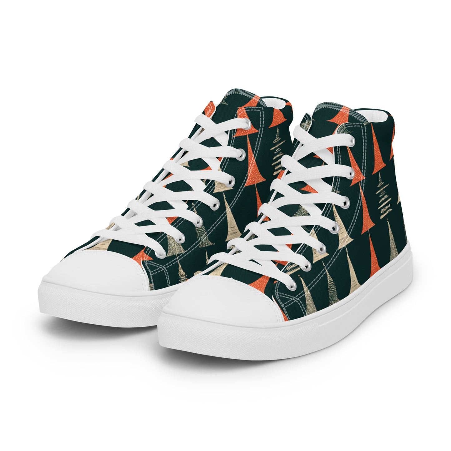 Holiday Tree Symphony Women’s high top canvas shoes