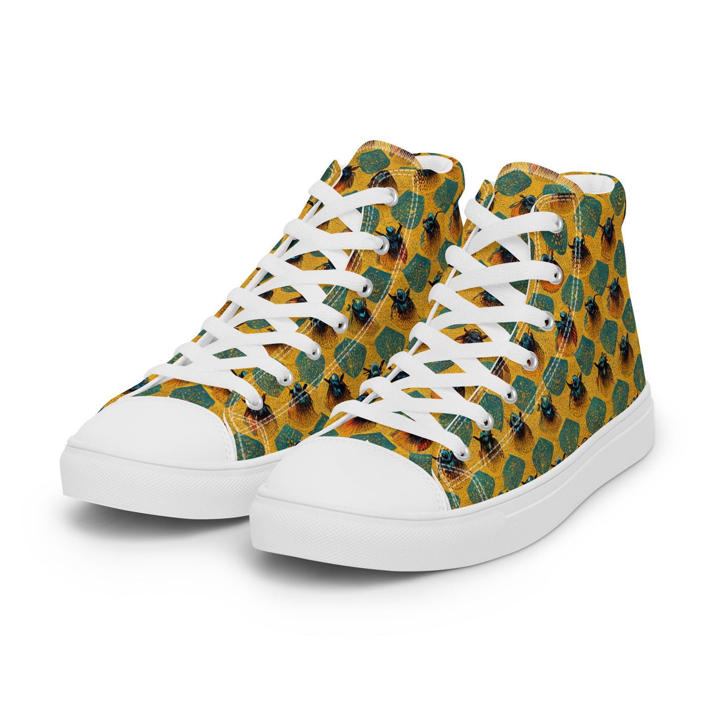 Honeycomb Whispers Women’s high top canvas shoes