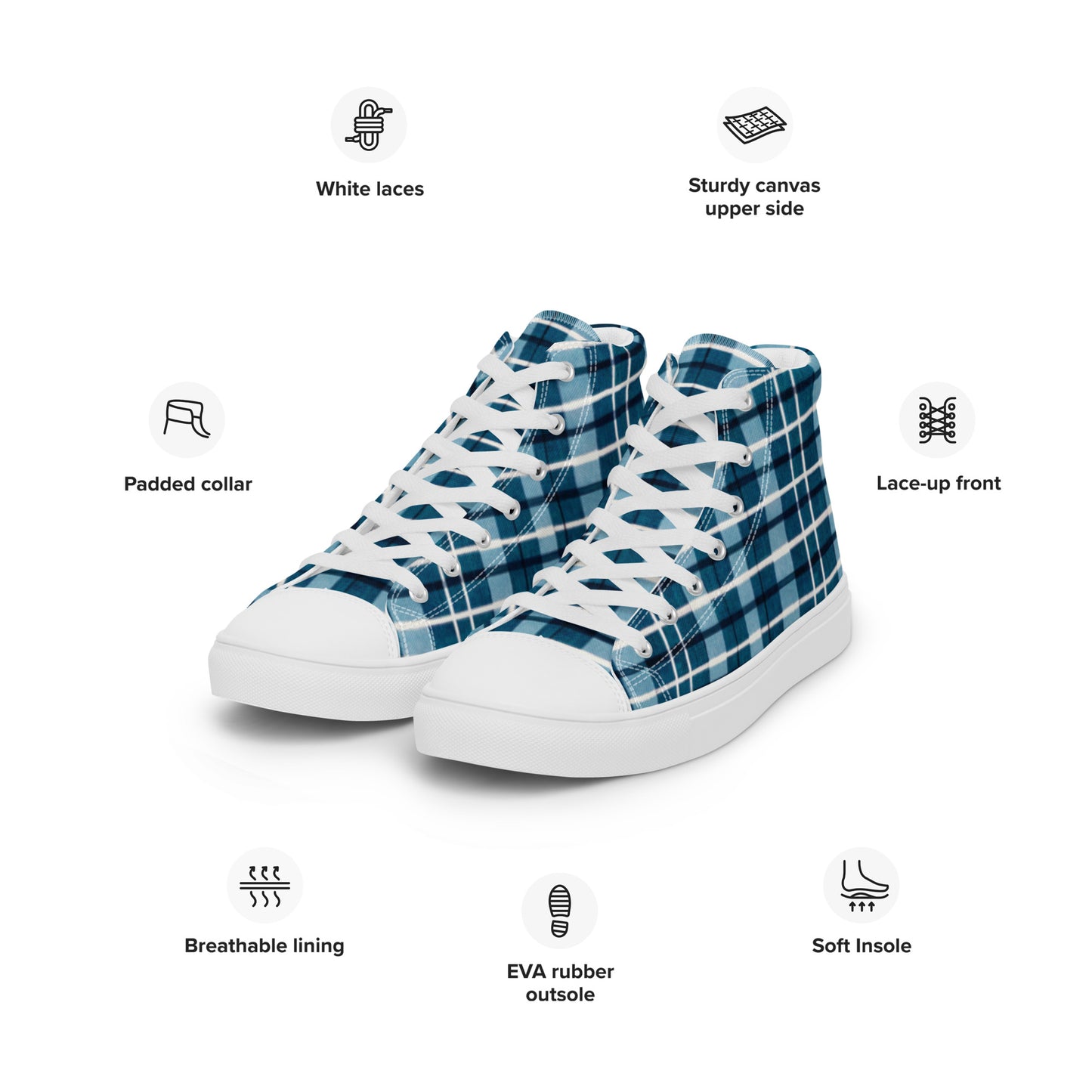 Scotsman’s Skyward Plaid Women’s high top canvas shoes