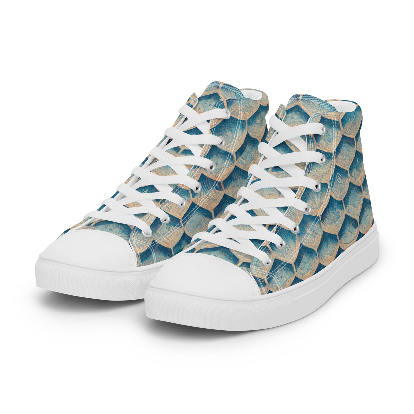 Seafoam Scales Women’s high top canvas shoes