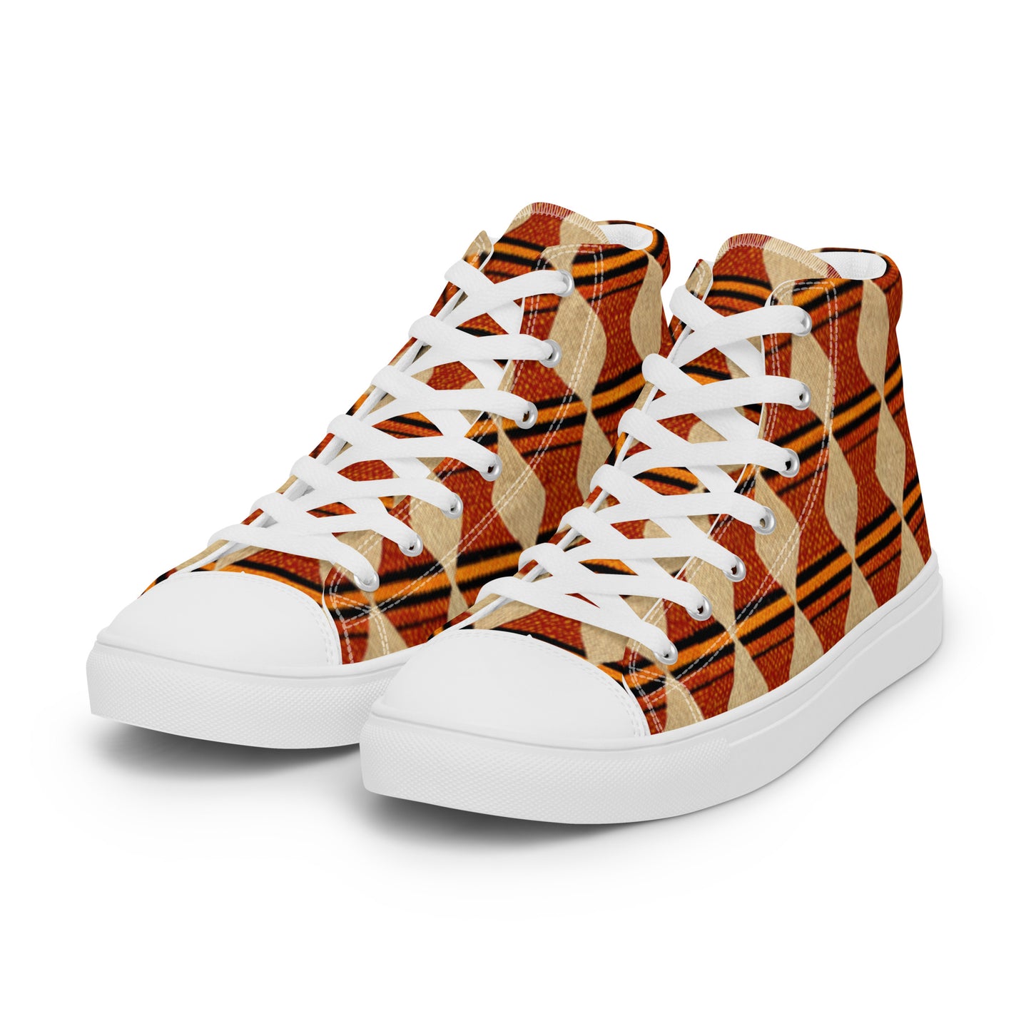 Tribal Tranquility In Neutral Women’s high top canvas shoes