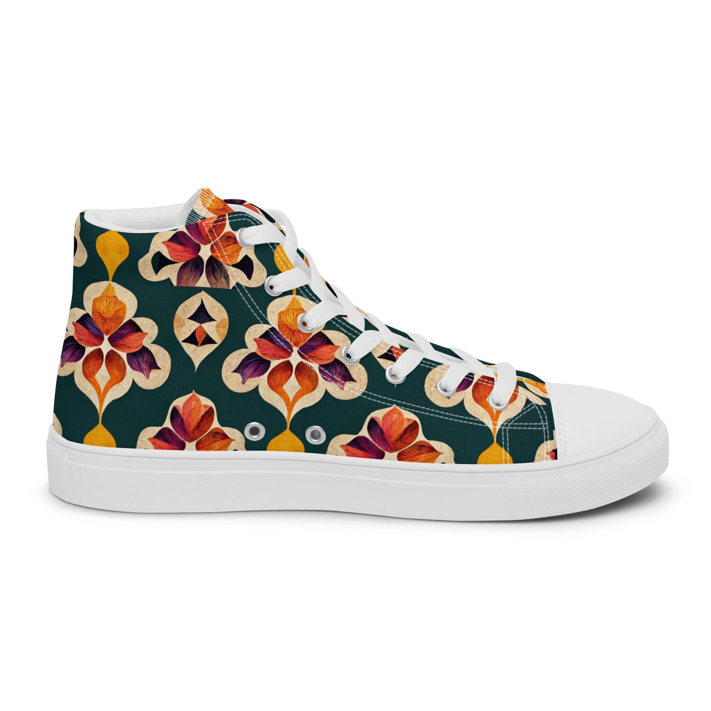 Ifrane’s Rainbow Blossoms Women’s high top canvas shoes