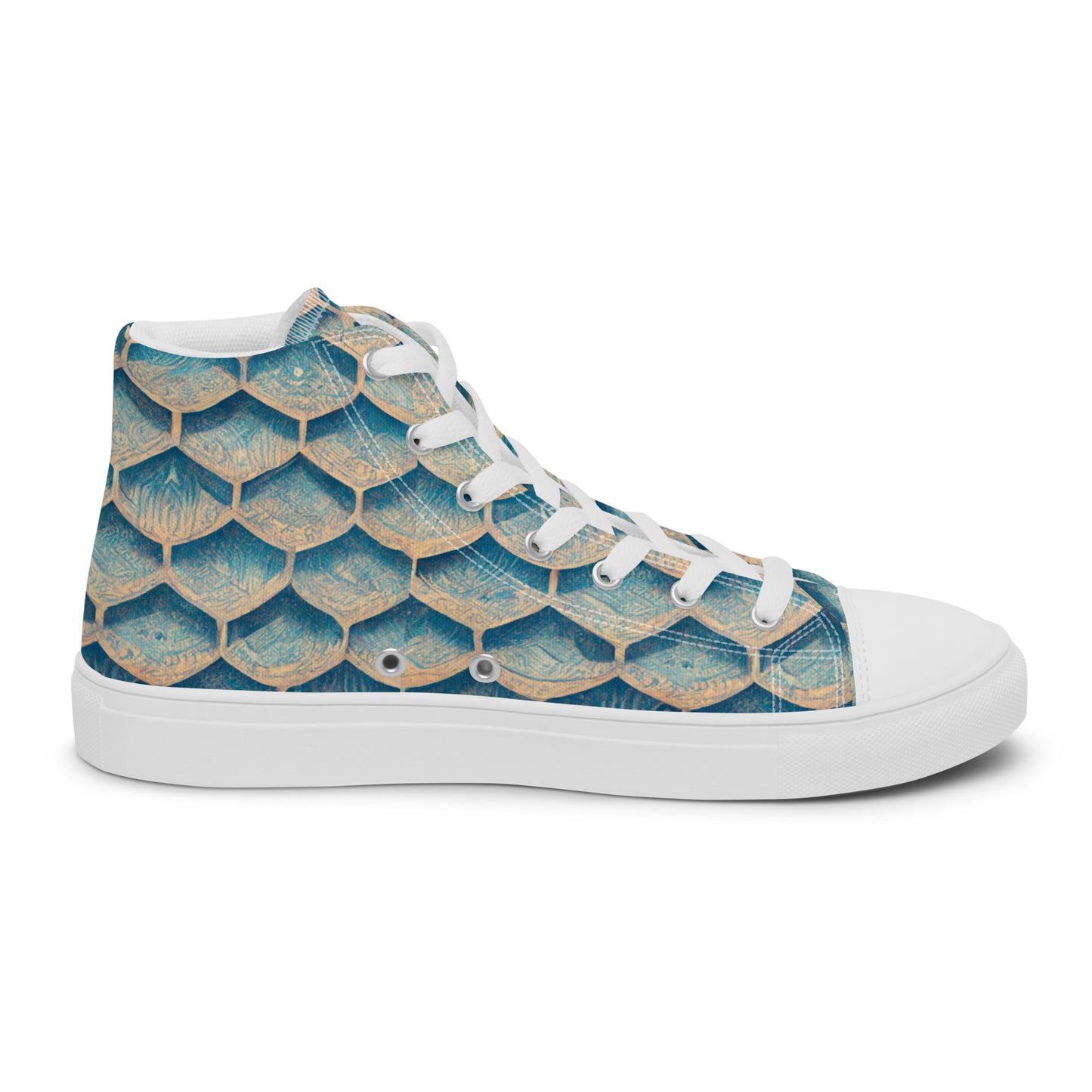 Seafoam Scales Women’s high top canvas shoes