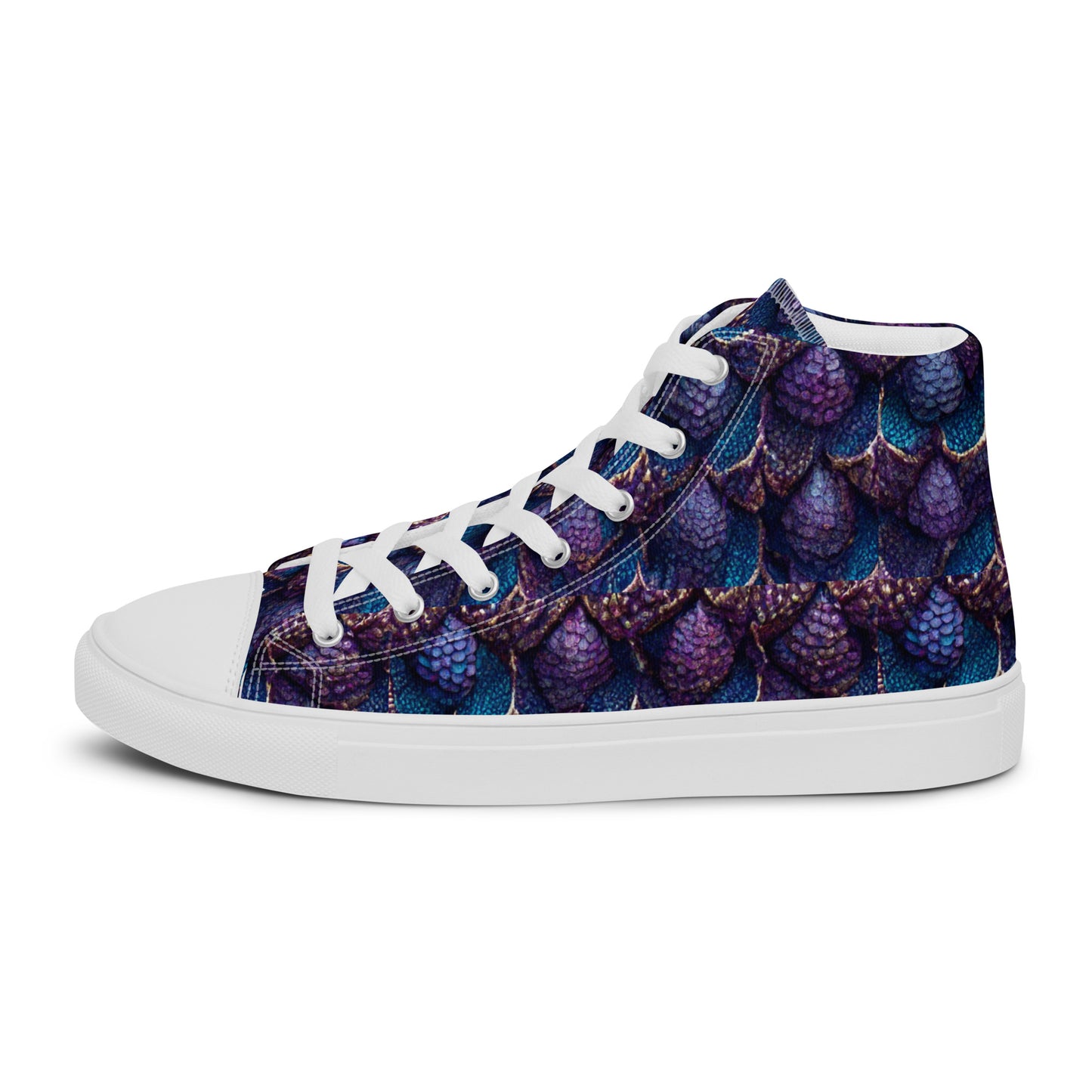 Luminosa, the Radiant Amethyst Drakon Women’s high top canvas shoes