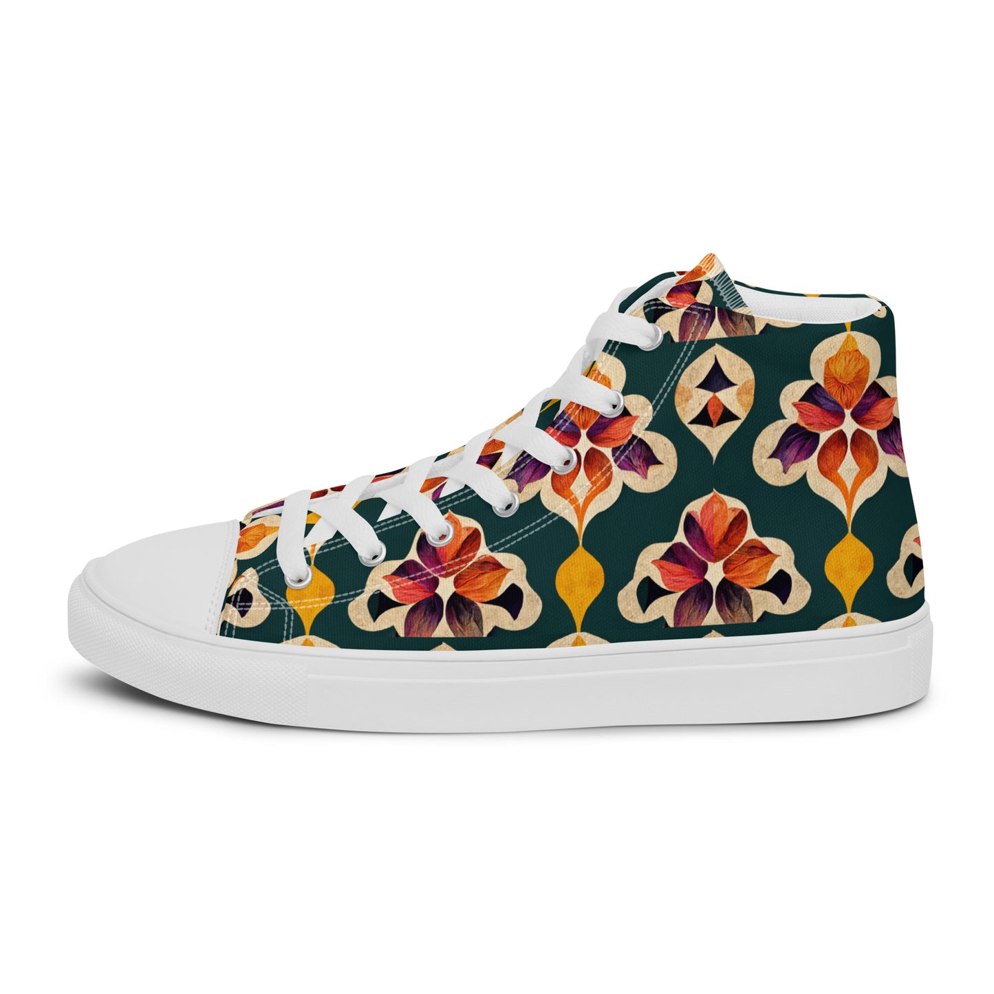 Ifrane’s Rainbow Blossoms Women’s high top canvas shoes