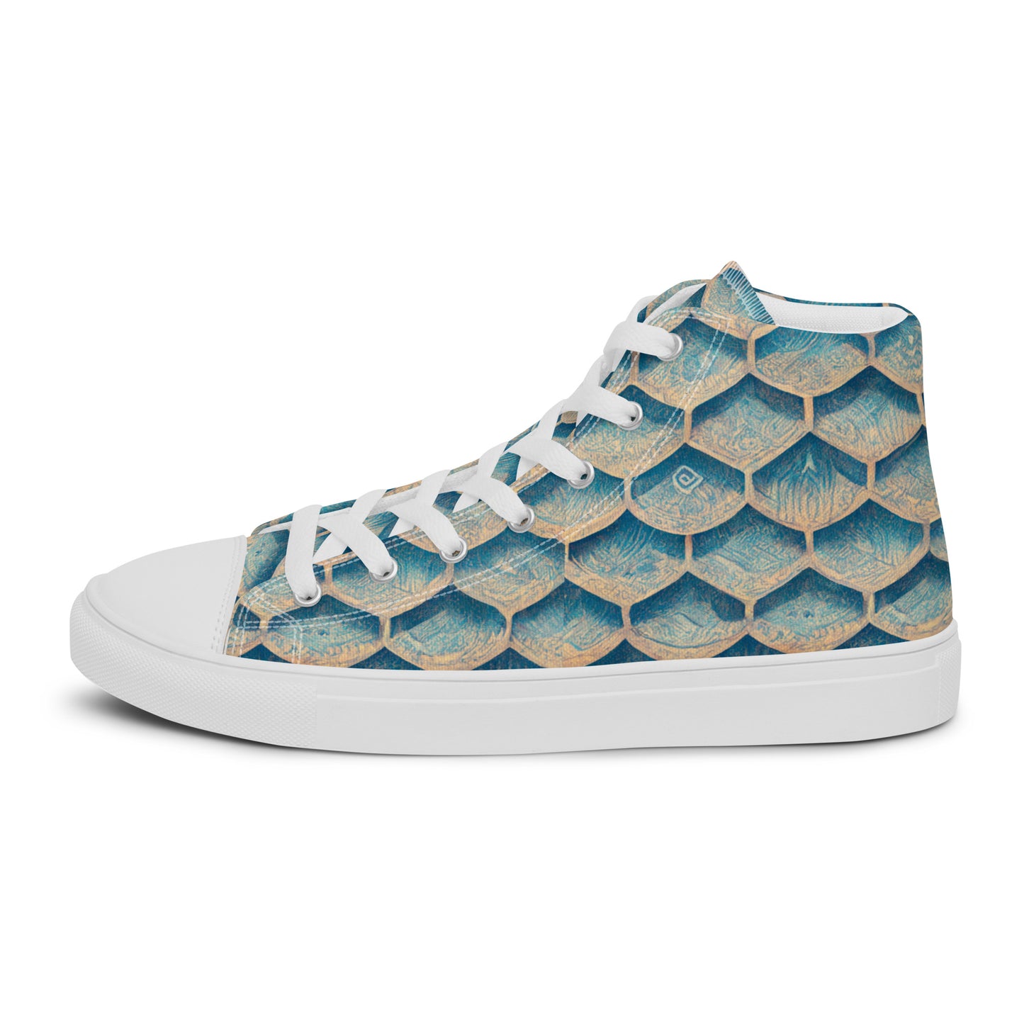 Seafoam Scales Women’s high top canvas shoes