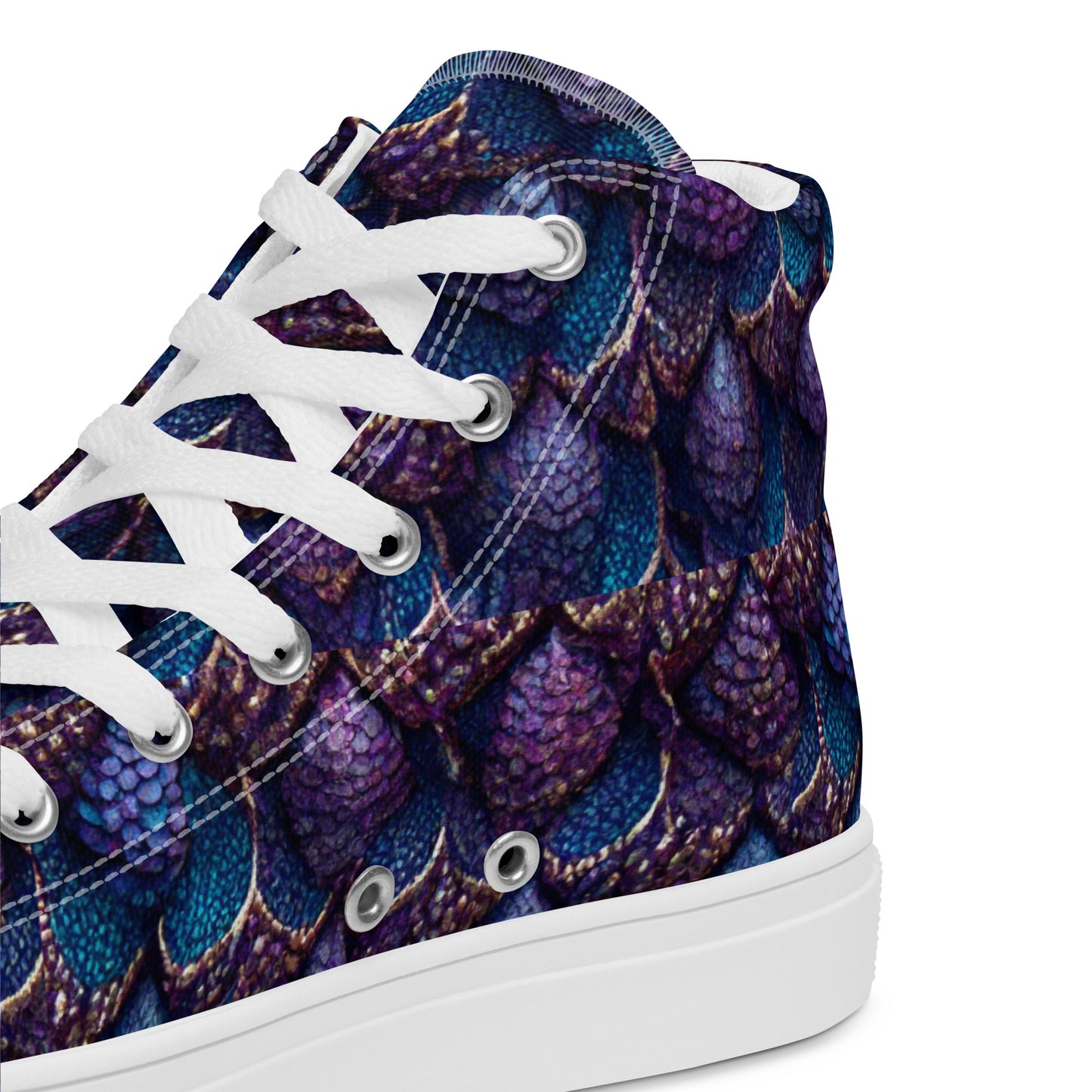 Luminosa, the Radiant Amethyst Drakon Women’s high top canvas shoes