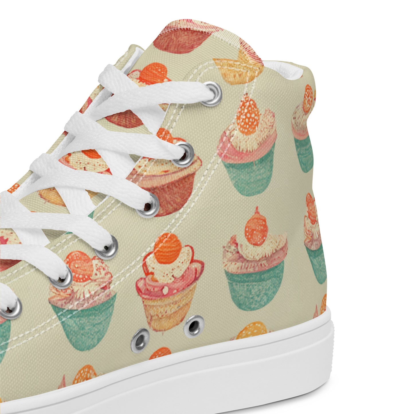 Cupcakery Women’s high top canvas shoes