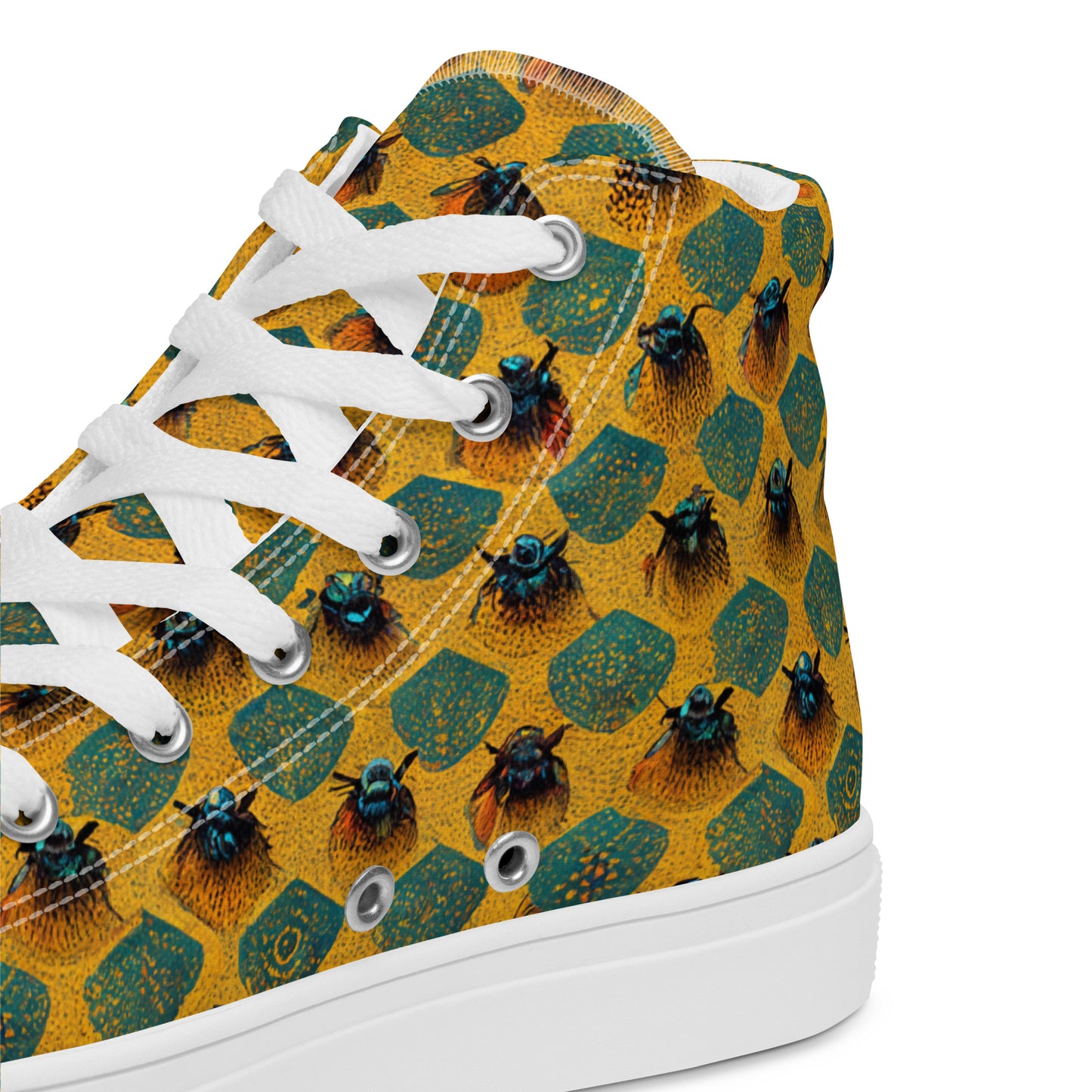 Honeycomb Whispers Women’s high top canvas shoes