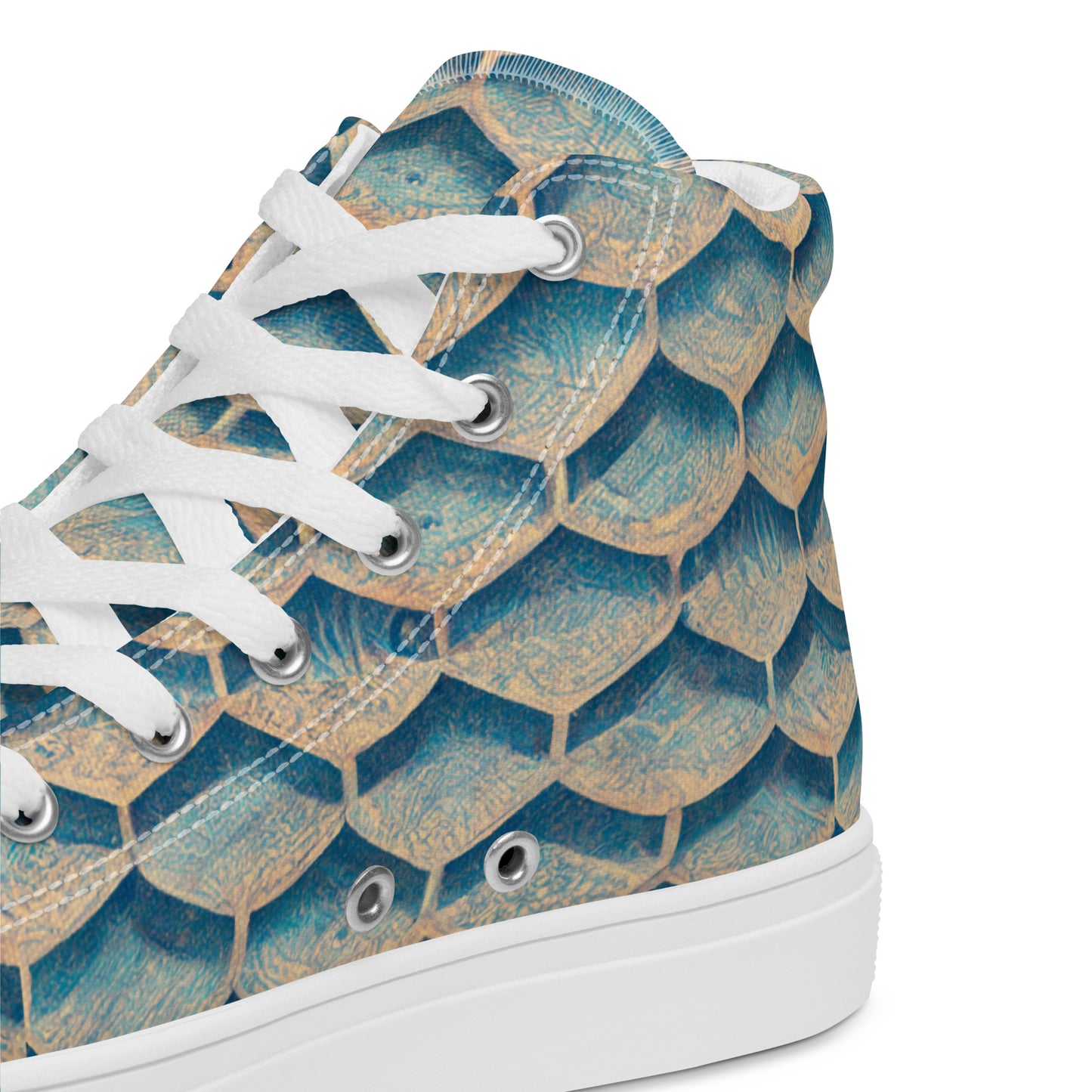 Seafoam Scales Women’s high top canvas shoes