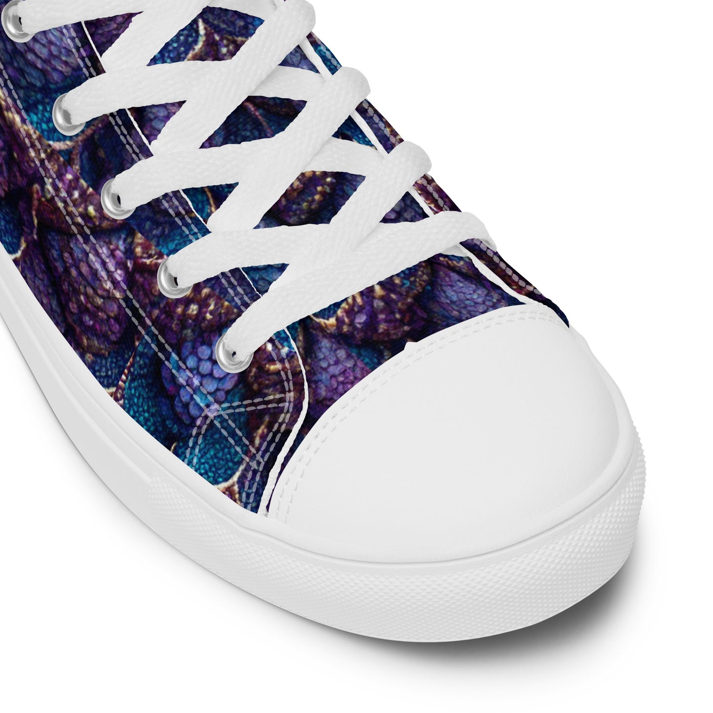 Luminosa, the Radiant Amethyst Drakon Women’s high top canvas shoes