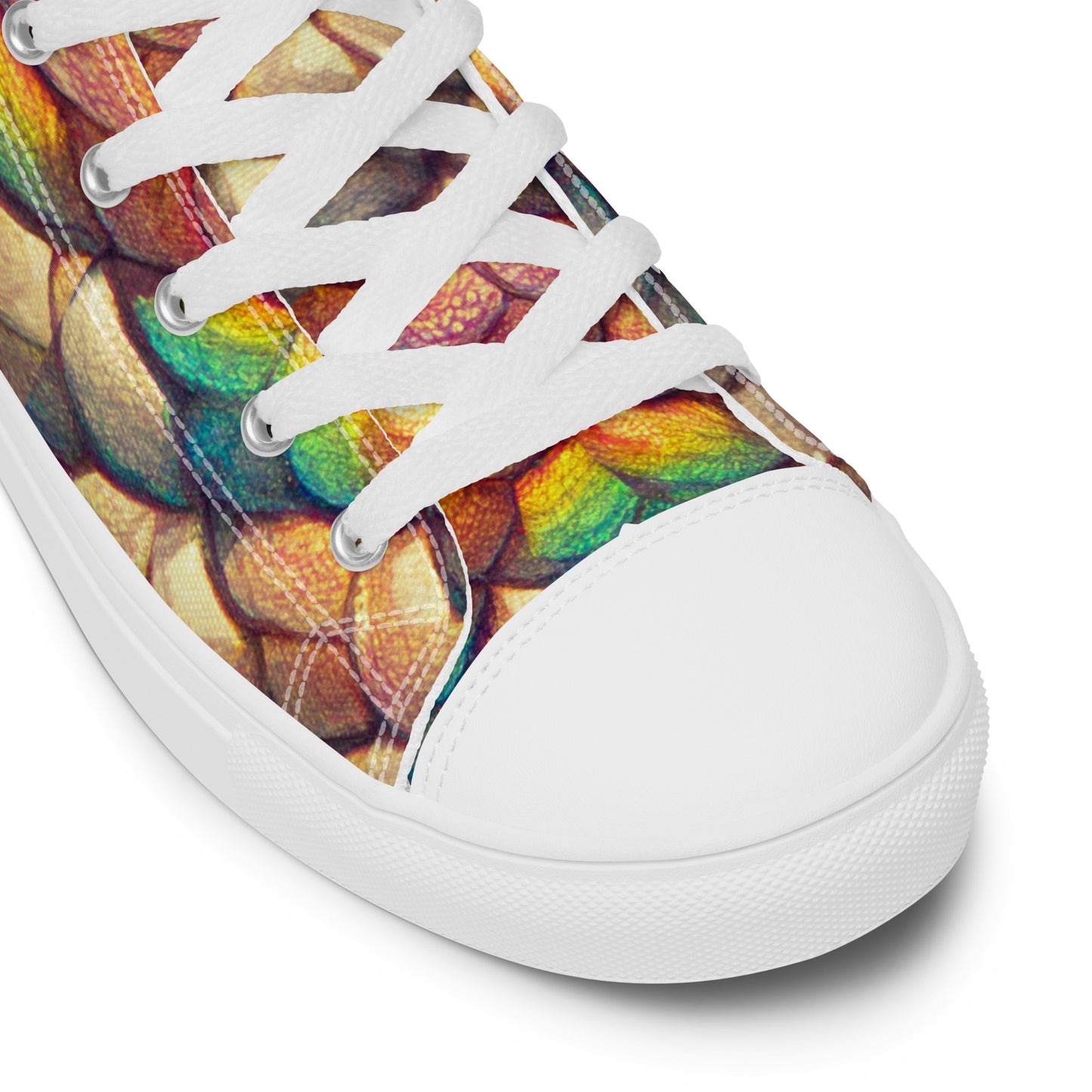 Cloeyra, the Radiant Aether Dragon Women’s high top canvas shoes