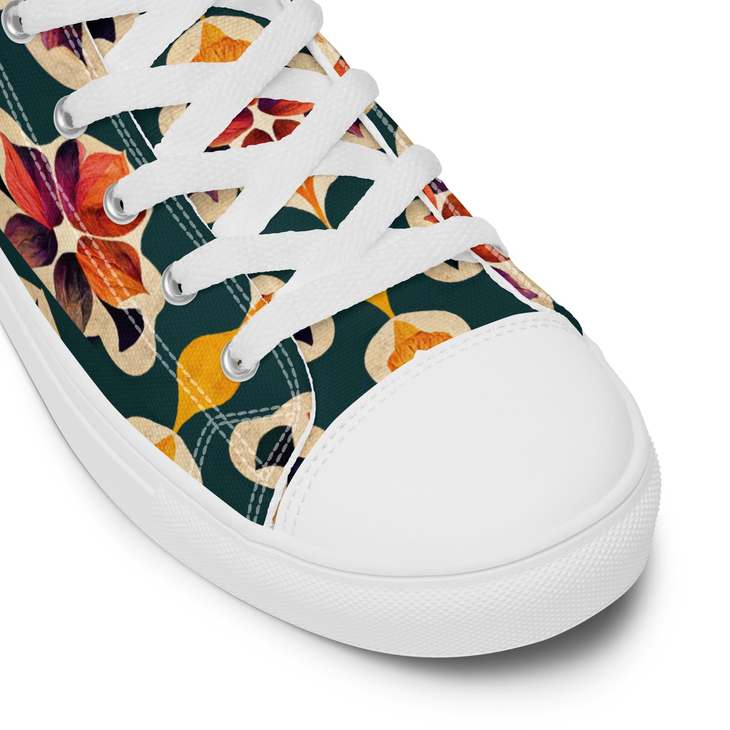 Ifrane’s Rainbow Blossoms Women’s high top canvas shoes