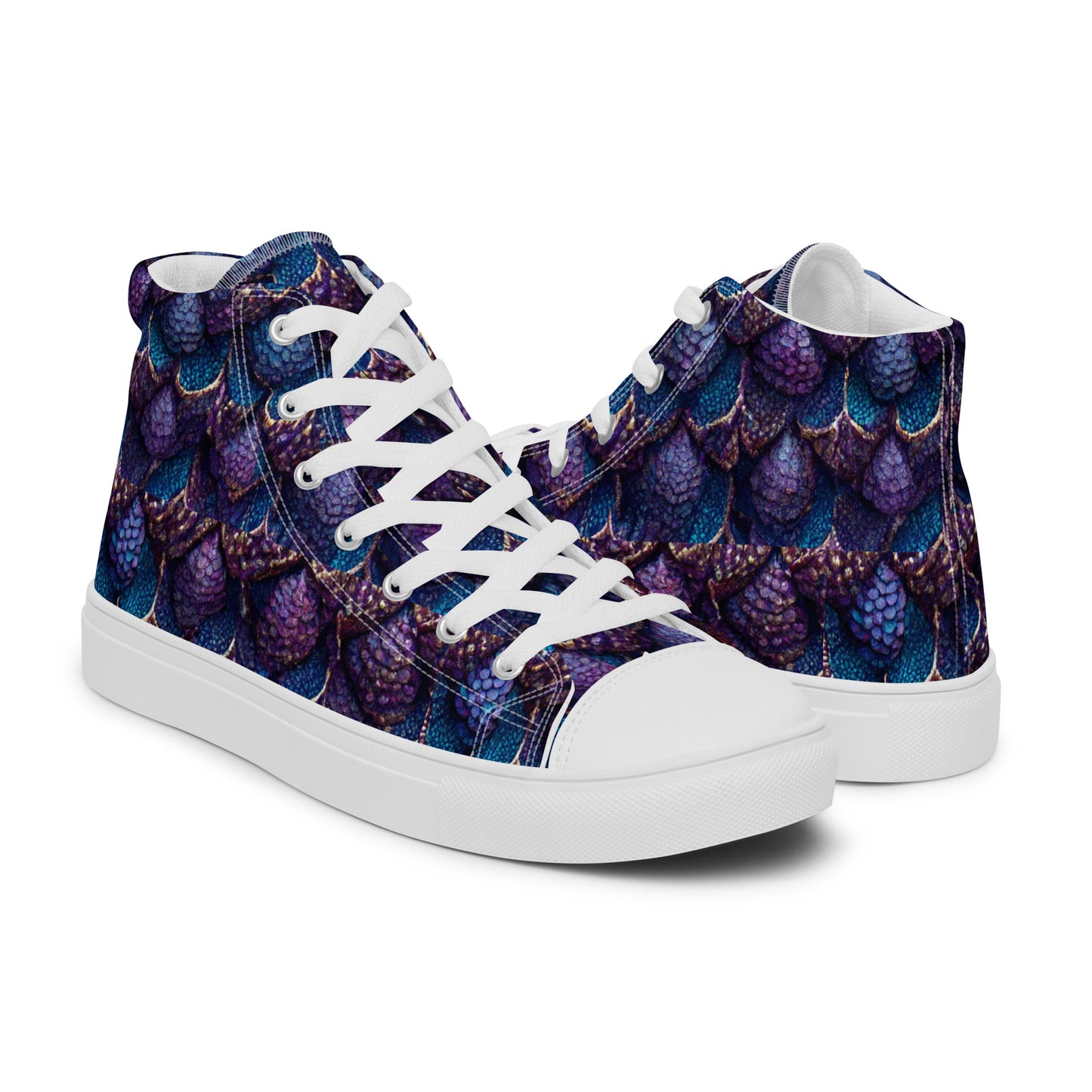 Luminosa, the Radiant Amethyst Drakon Women’s high top canvas shoes