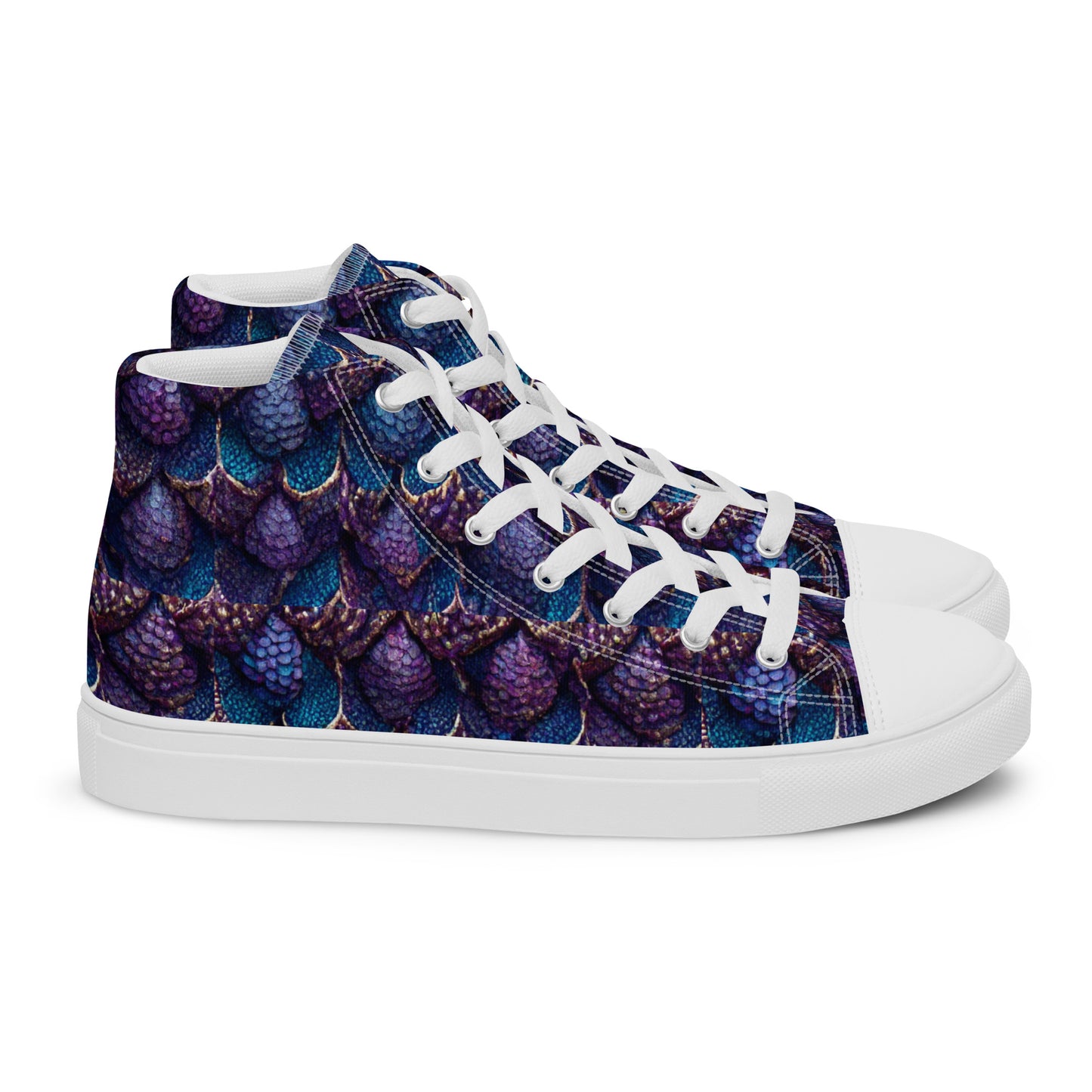 Luminosa, the Radiant Amethyst Drakon Women’s high top canvas shoes