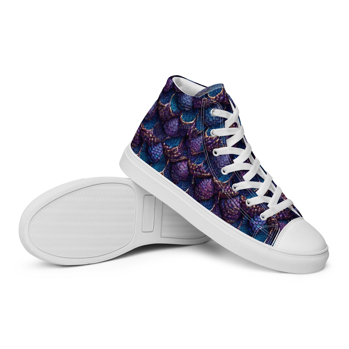 Luminosa, the Radiant Amethyst Drakon Women’s high top canvas shoes