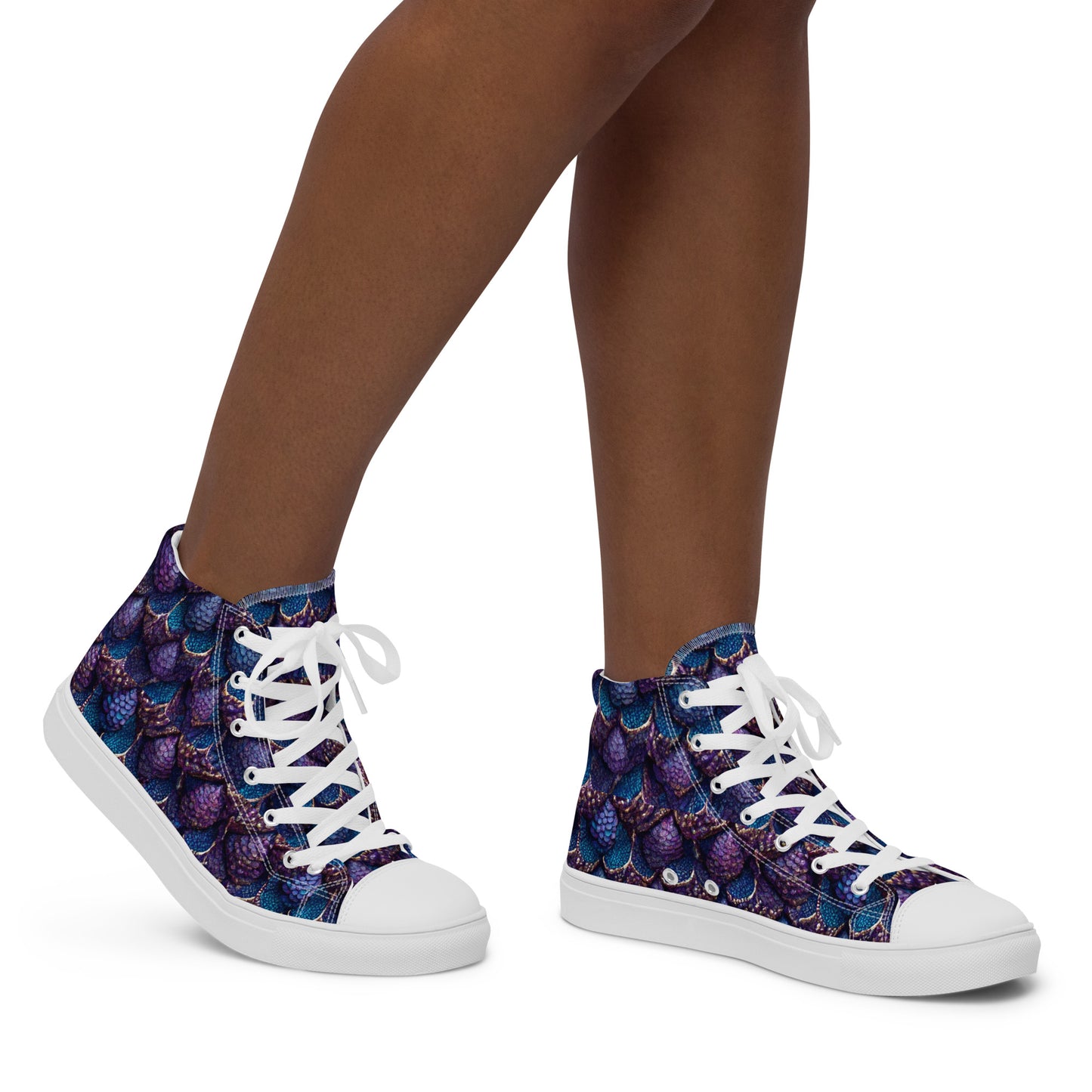 Luminosa, the Radiant Amethyst Drakon Women’s high top canvas shoes