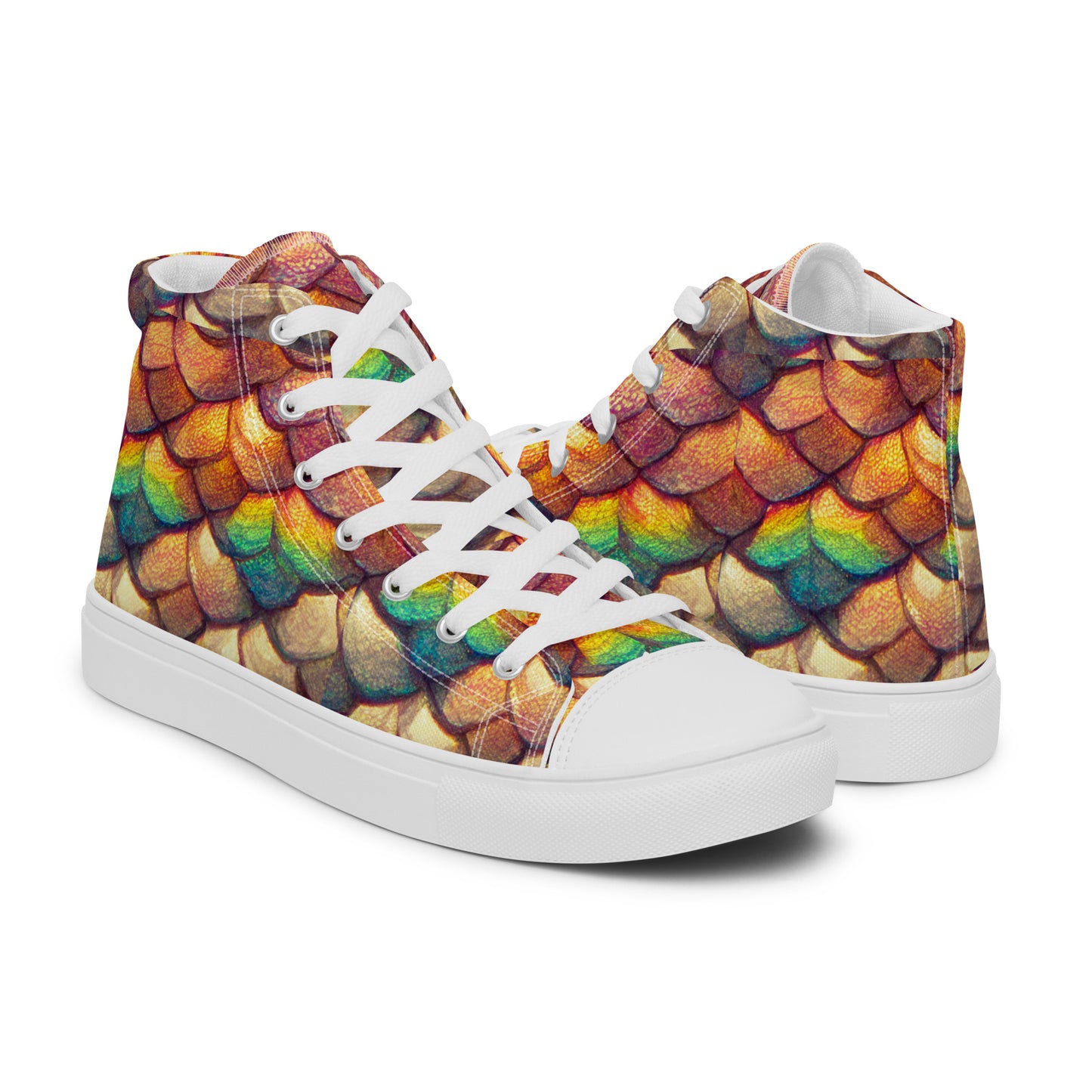 Cloeyra, the Radiant Aether Dragon Women’s high top canvas shoes