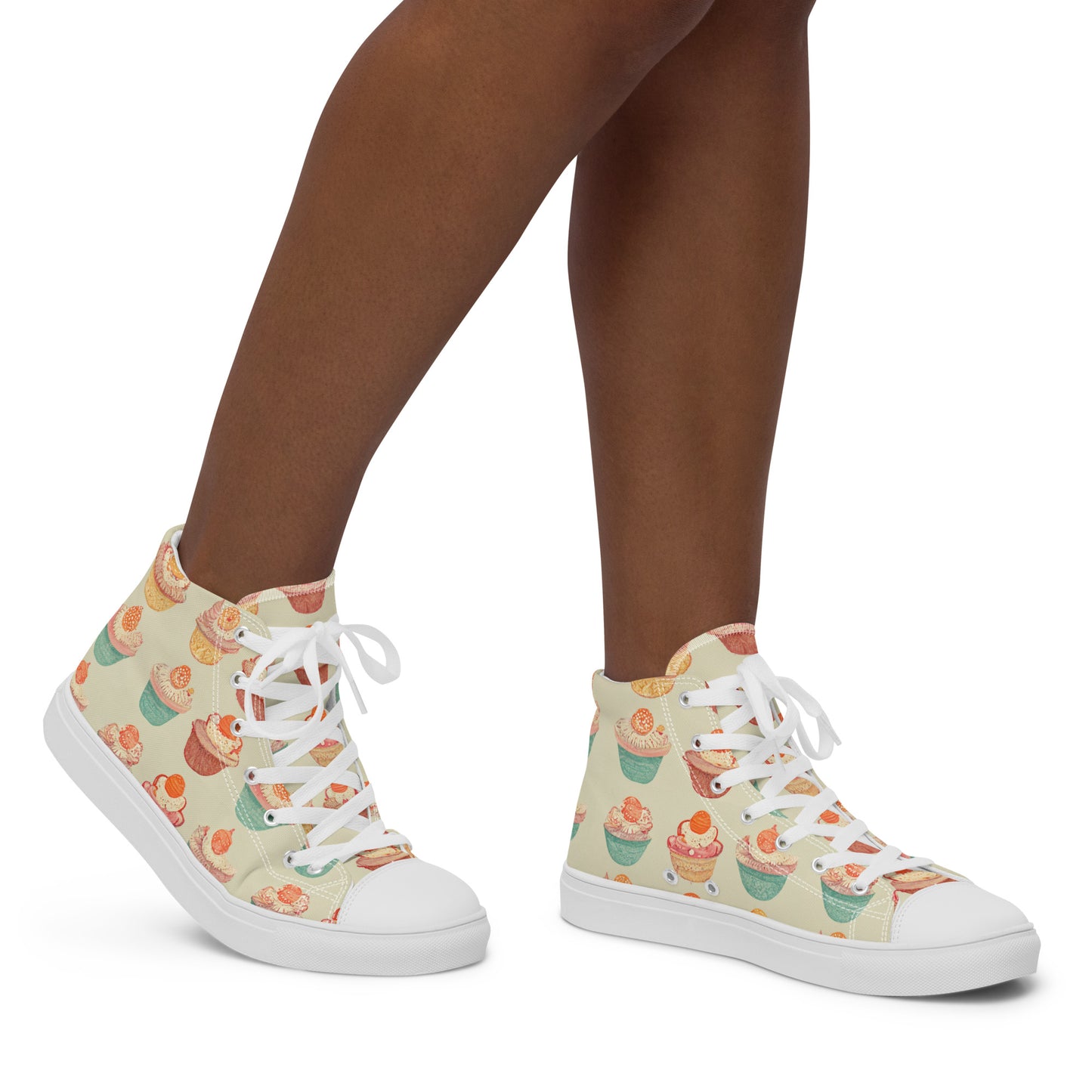 Cupcakery Women’s high top canvas shoes