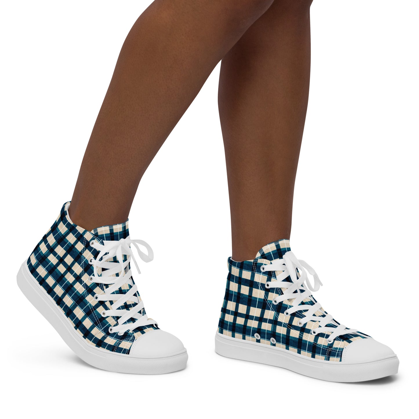 Frosty Glen Plaid Women’s high top canvas shoes