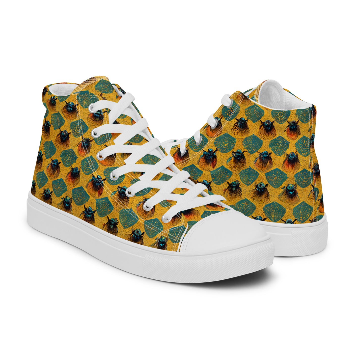 Honeycomb Whispers Women’s high top canvas shoes