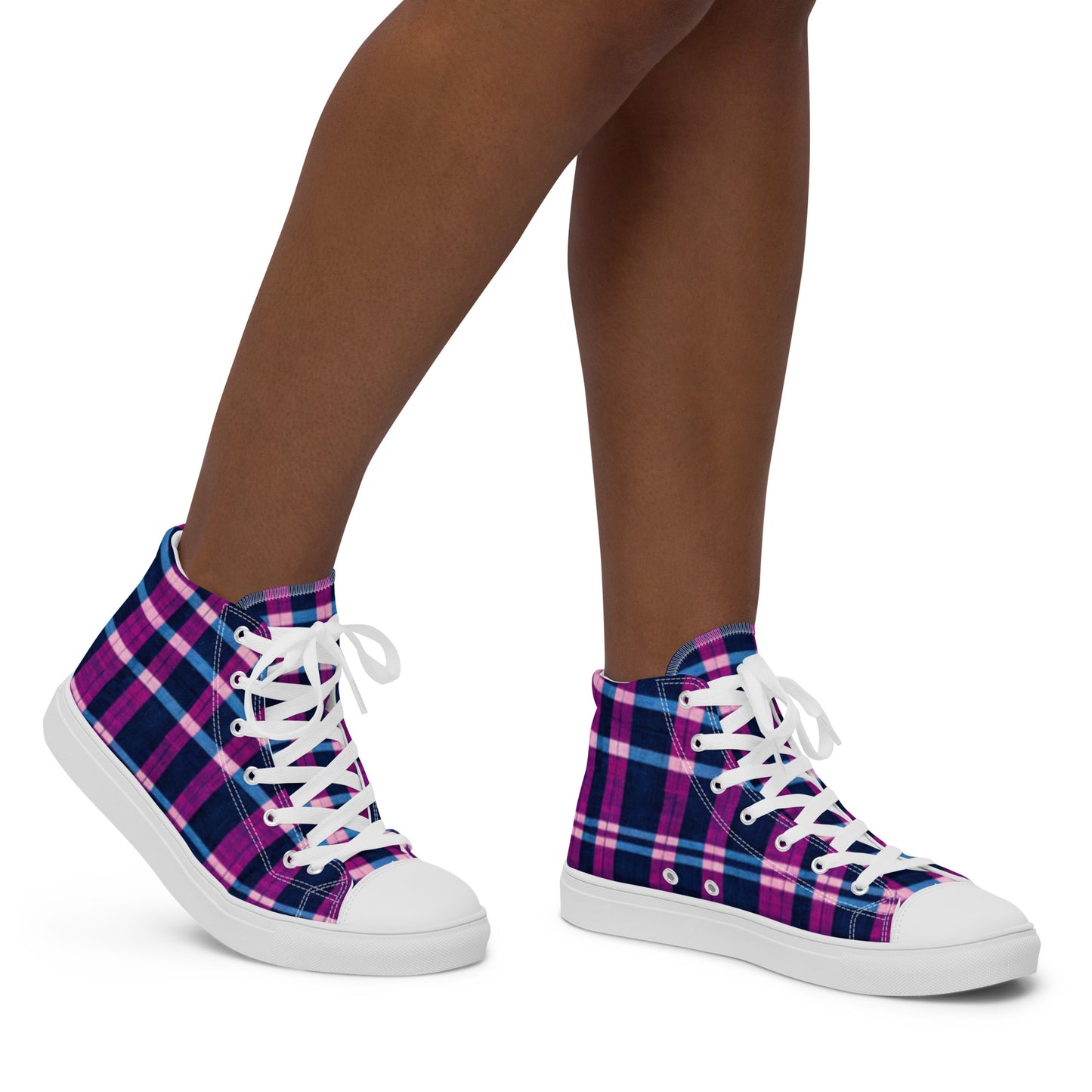 Royal Highlander Plaid Women’s high top canvas shoes