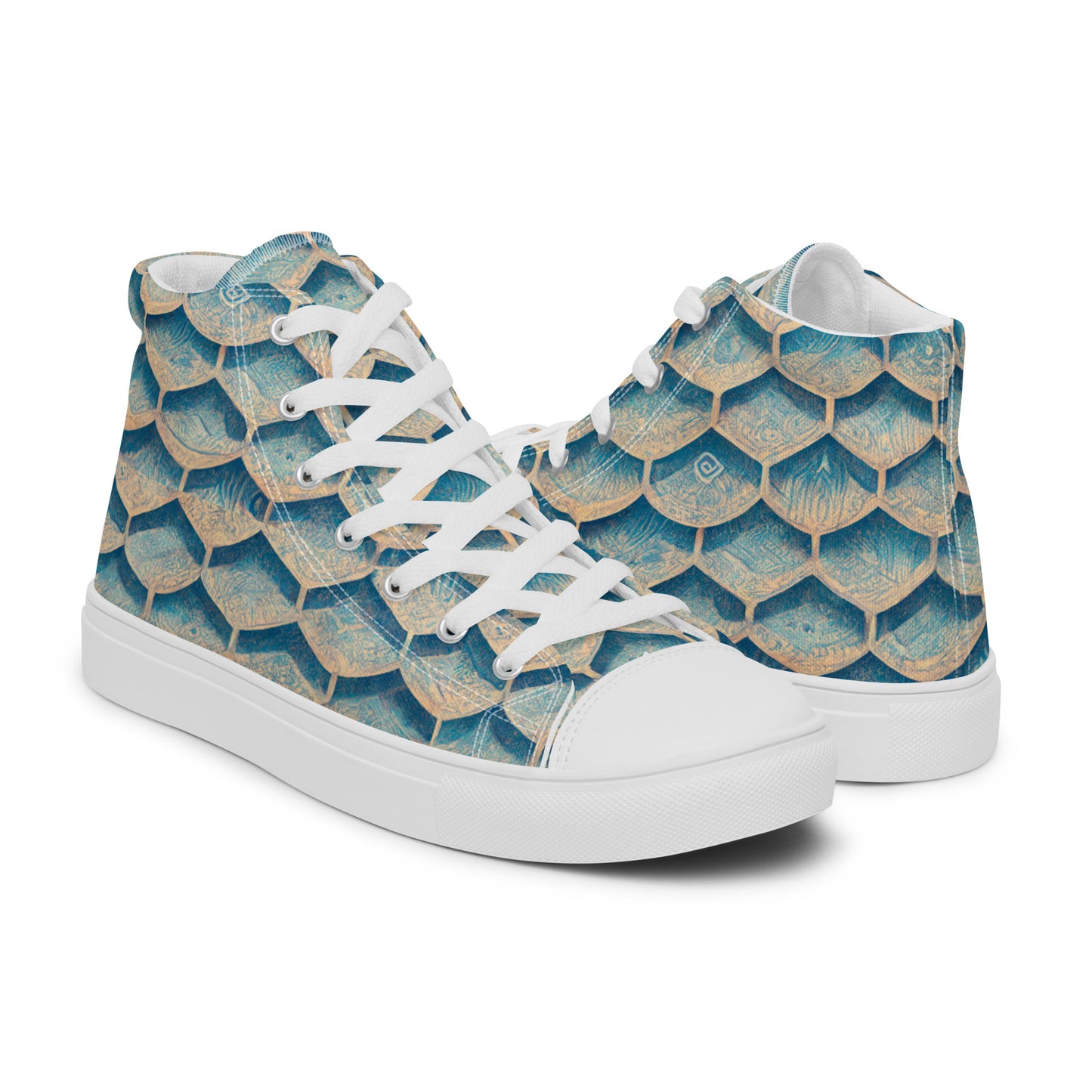 Seafoam Scales Women’s high top canvas shoes