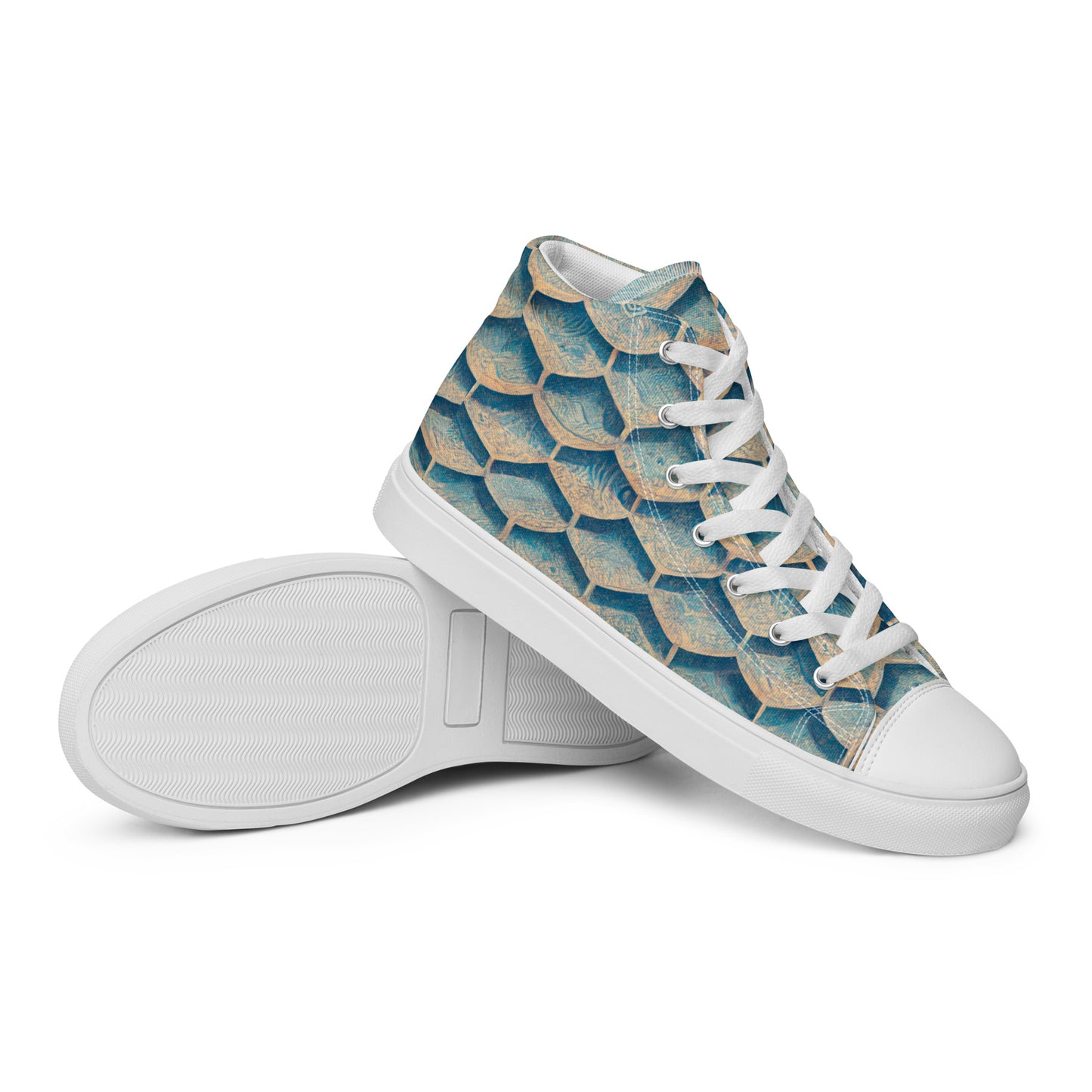 Seafoam Scales Women’s high top canvas shoes