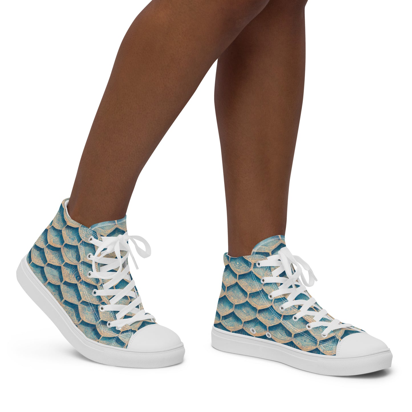 Seafoam Scales Women’s high top canvas shoes