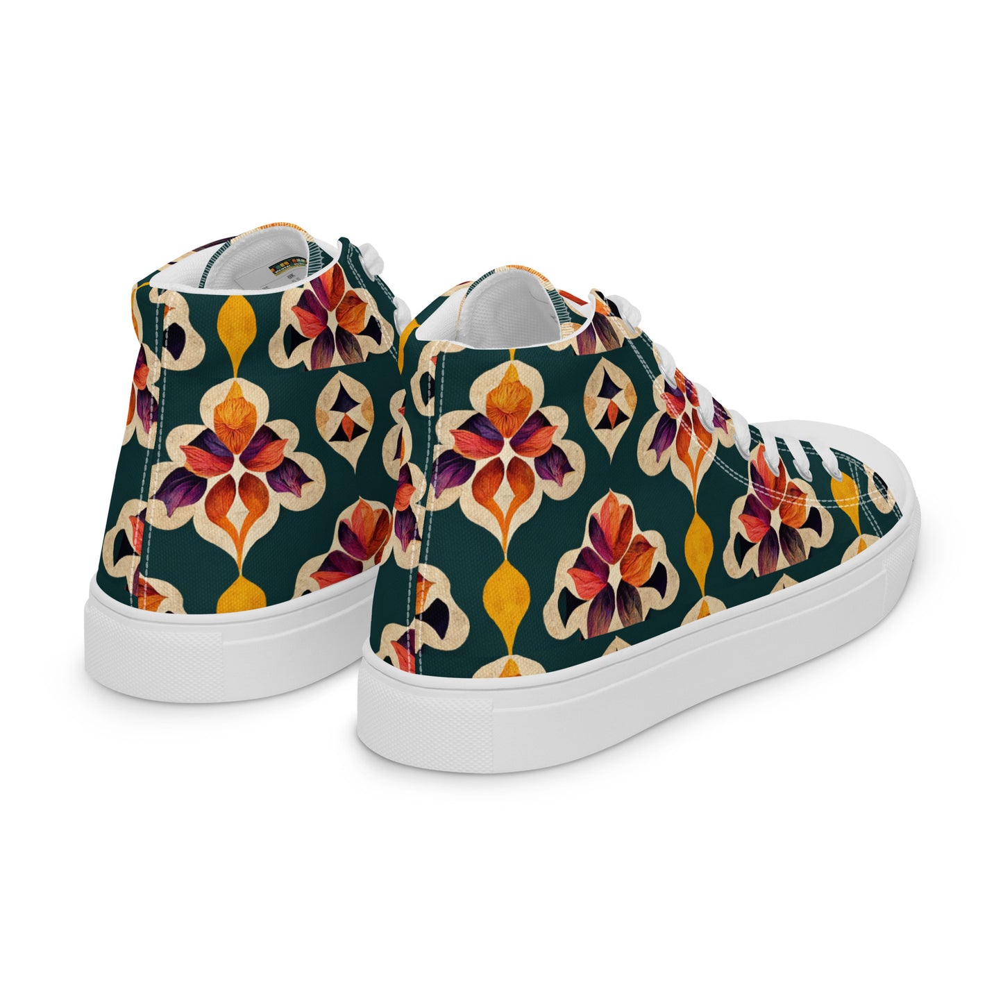 Ifrane’s Rainbow Blossoms Women’s high top canvas shoes