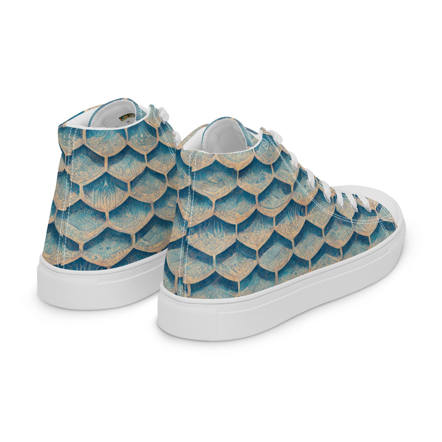 Seafoam Scales Women’s high top canvas shoes