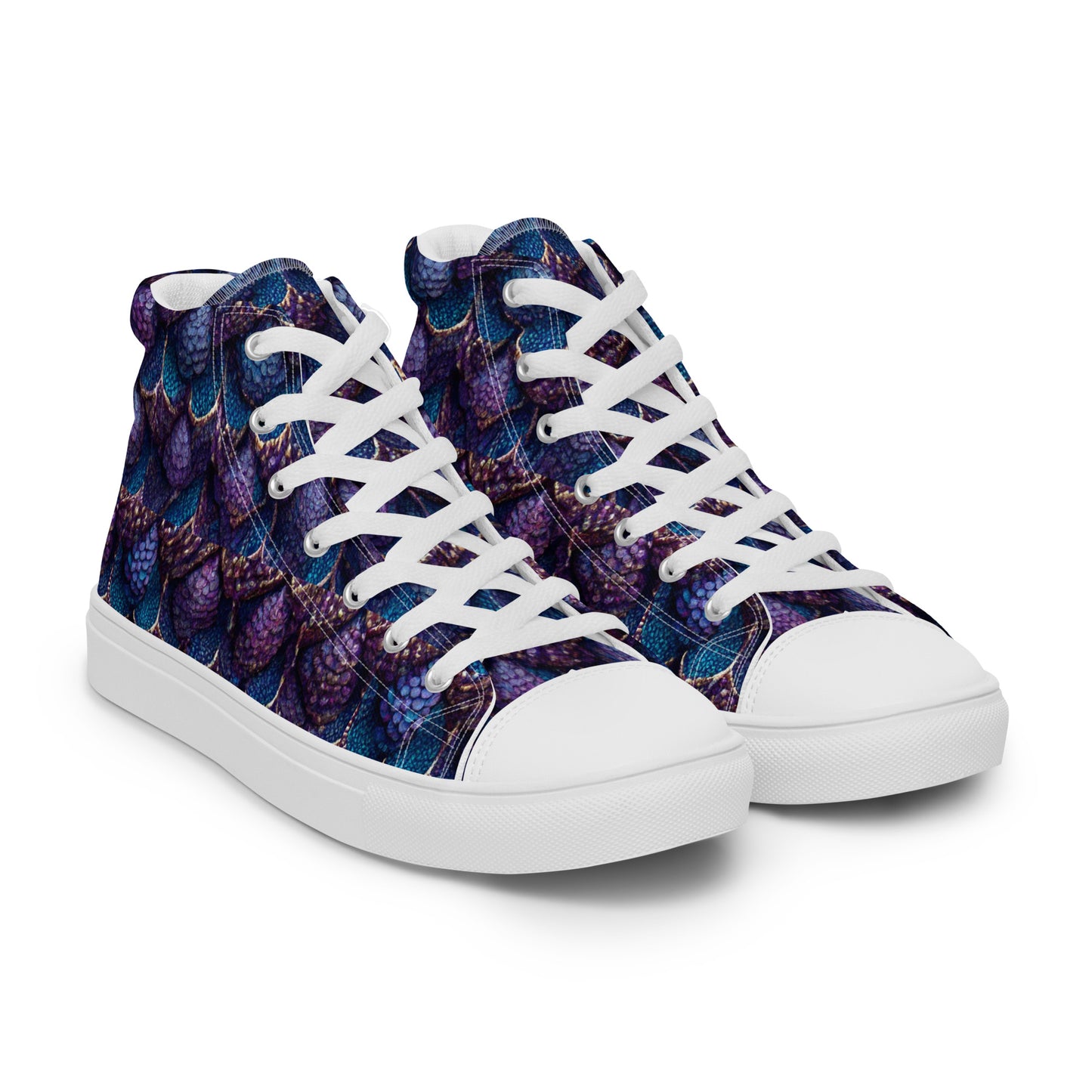 Luminosa, the Radiant Amethyst Drakon Women’s high top canvas shoes