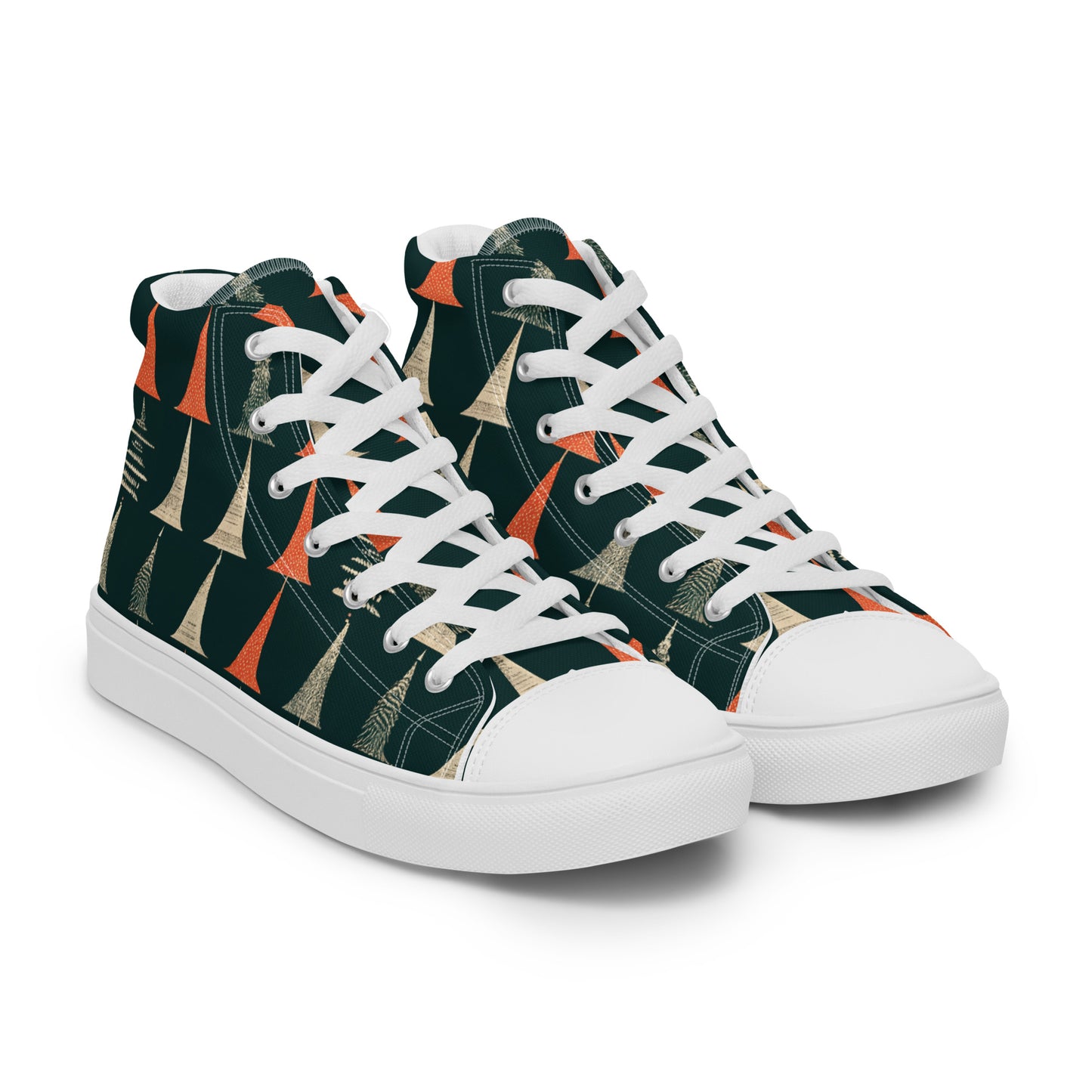 Holiday Tree Symphony Women’s high top canvas shoes