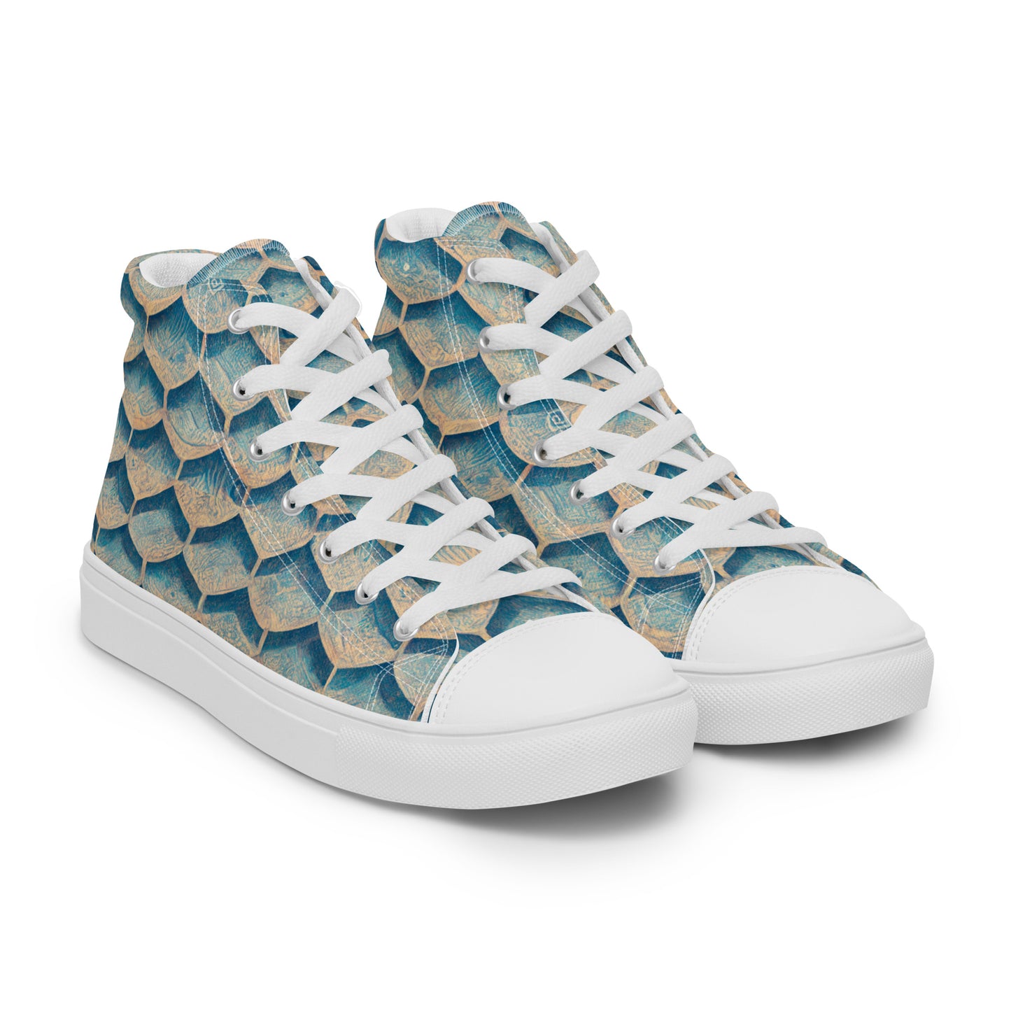 Seafoam Scales Women’s high top canvas shoes