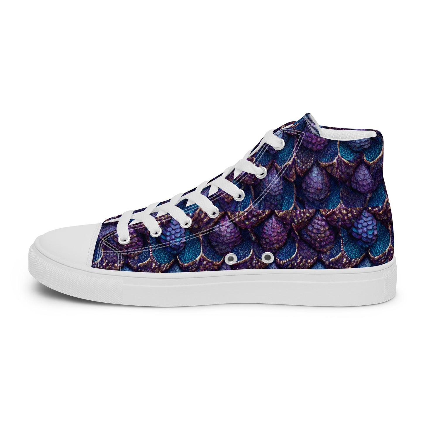 Luminosa, the Radiant Amethyst Drakon Women’s high top canvas shoes