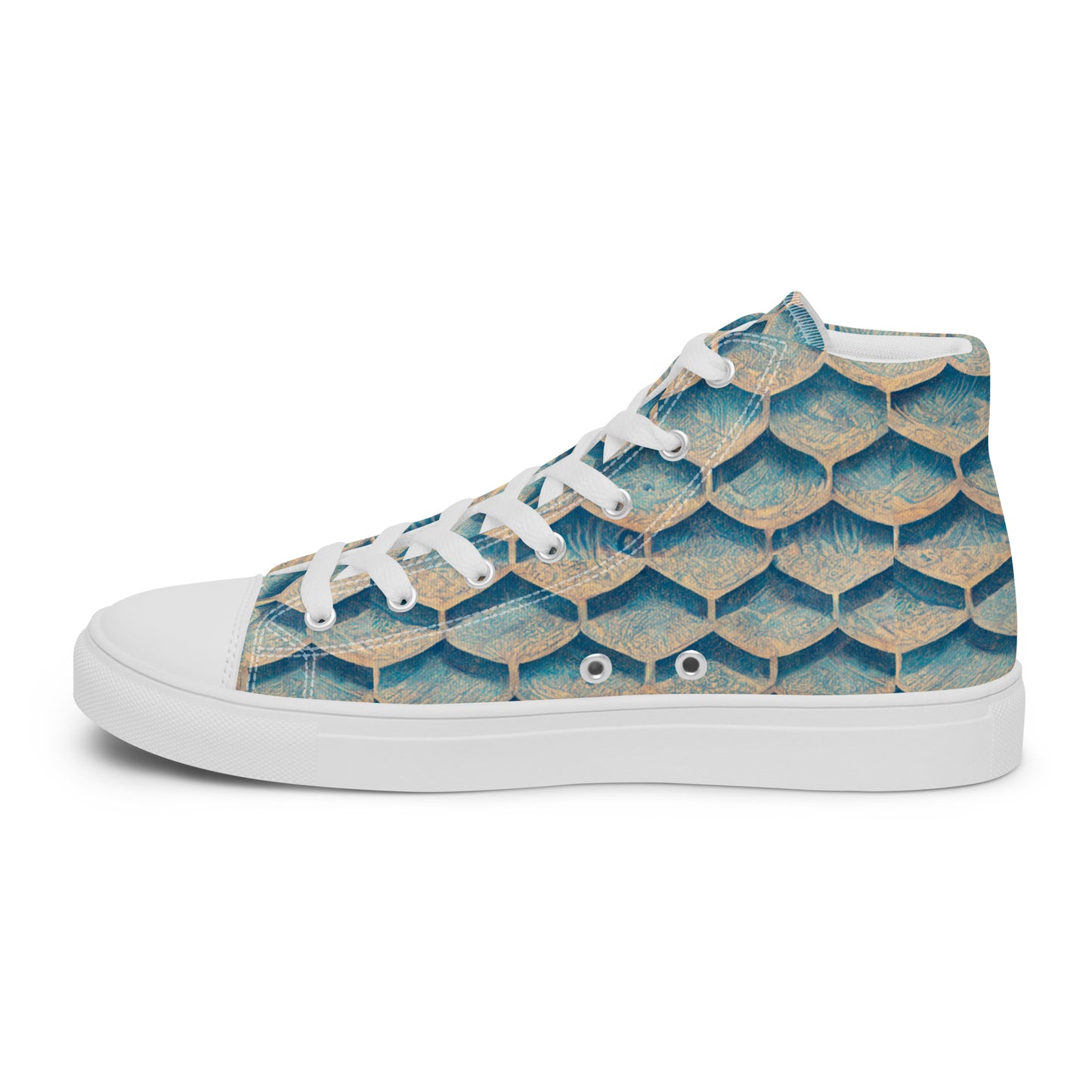 Seafoam Scales Women’s high top canvas shoes